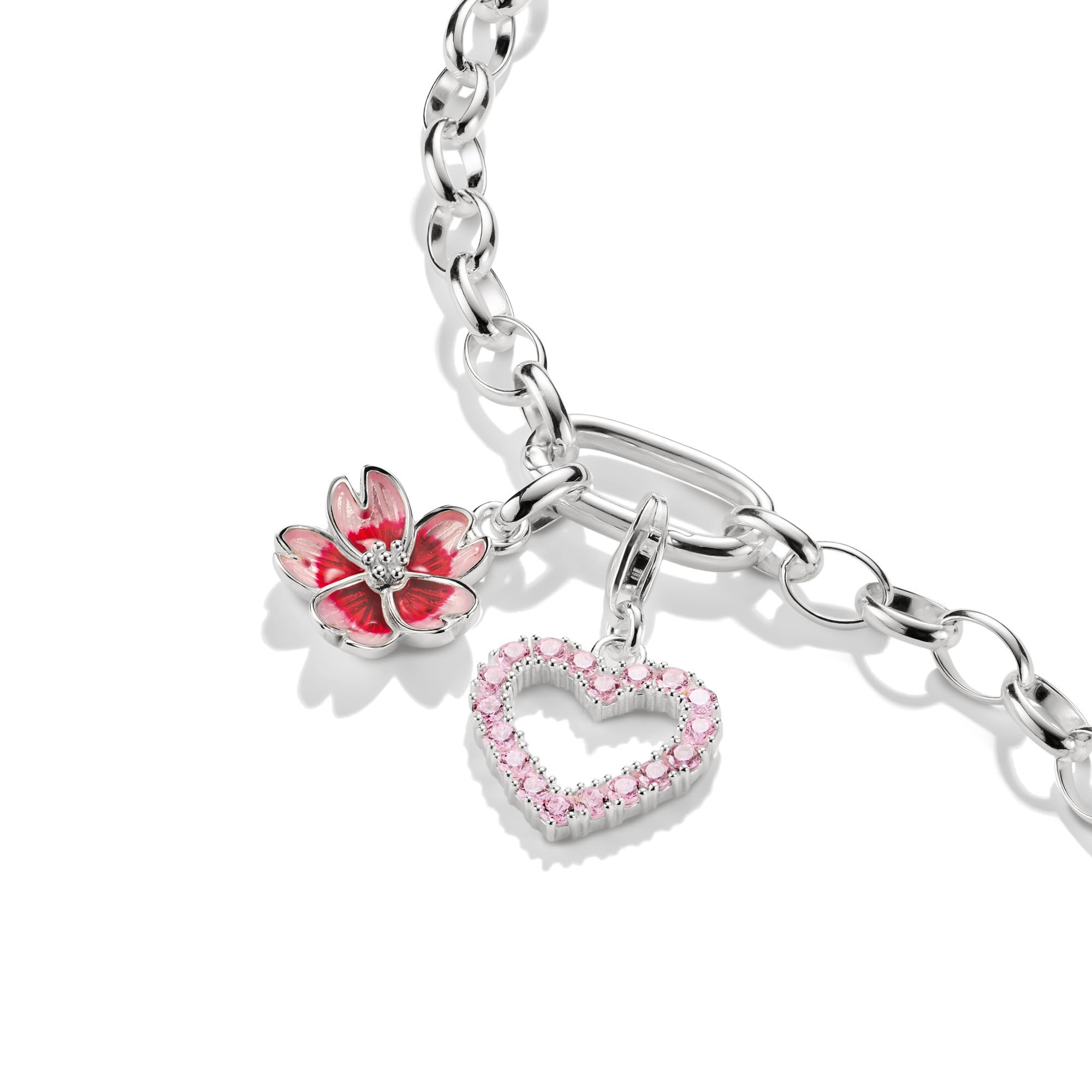 THOMAS SABO Connect CC1343-007-9 Breloque en argent sterling 925 Motif fleur de cerisier