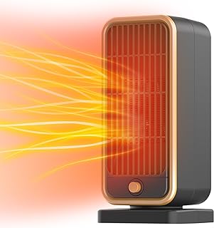 Electric Space Heater for Indoor Use, Portable Heater for Bedroom with Overheat Protection and Tip-over Protection, 500W Fast Heating Ceramic Heater, Small Heater for Bedroom/Under Desk