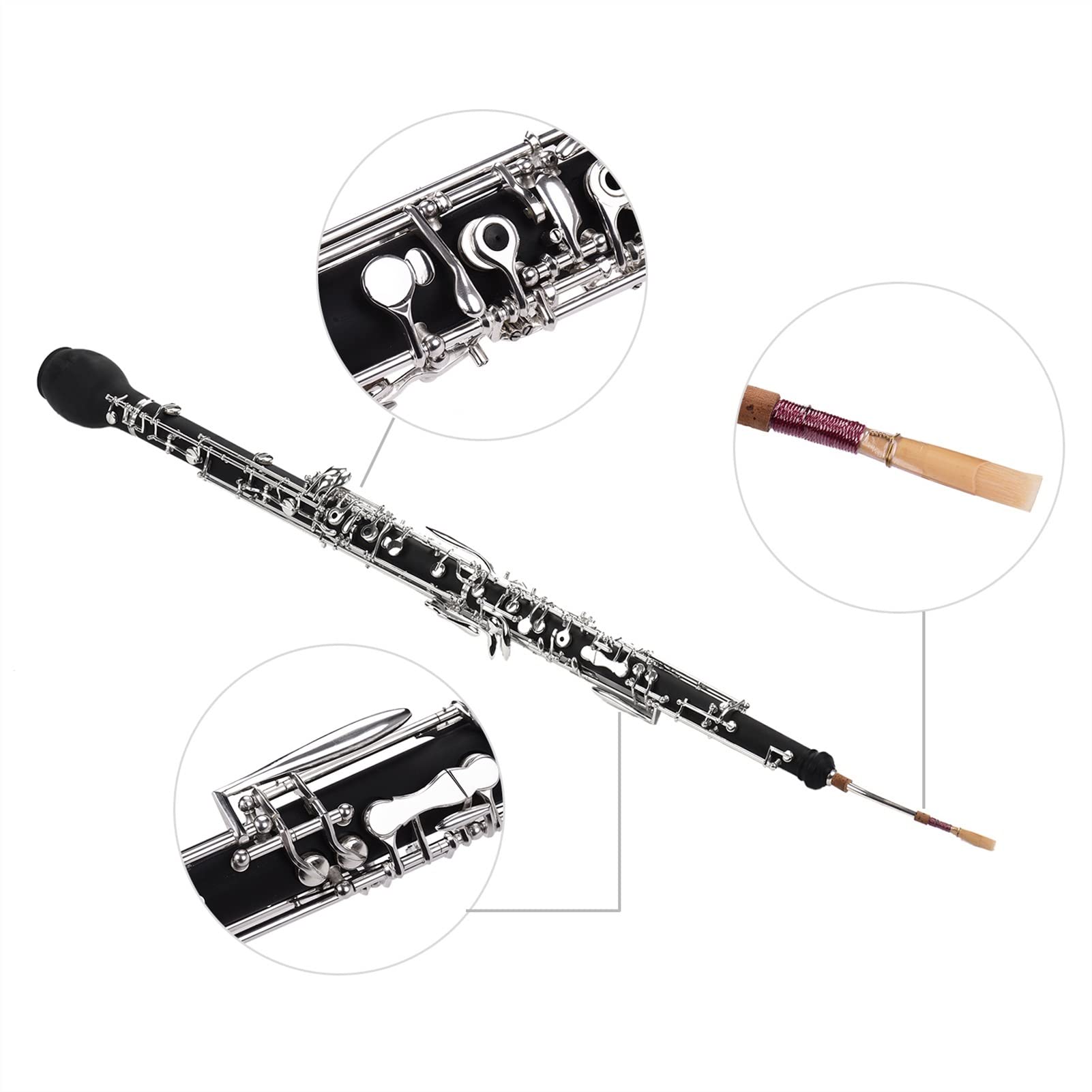 Strumento Oboe Corno Contralto Oboe F Key Corpo in Legno Sintetico Chiavi Placcate in Argento Principiante di Oboe