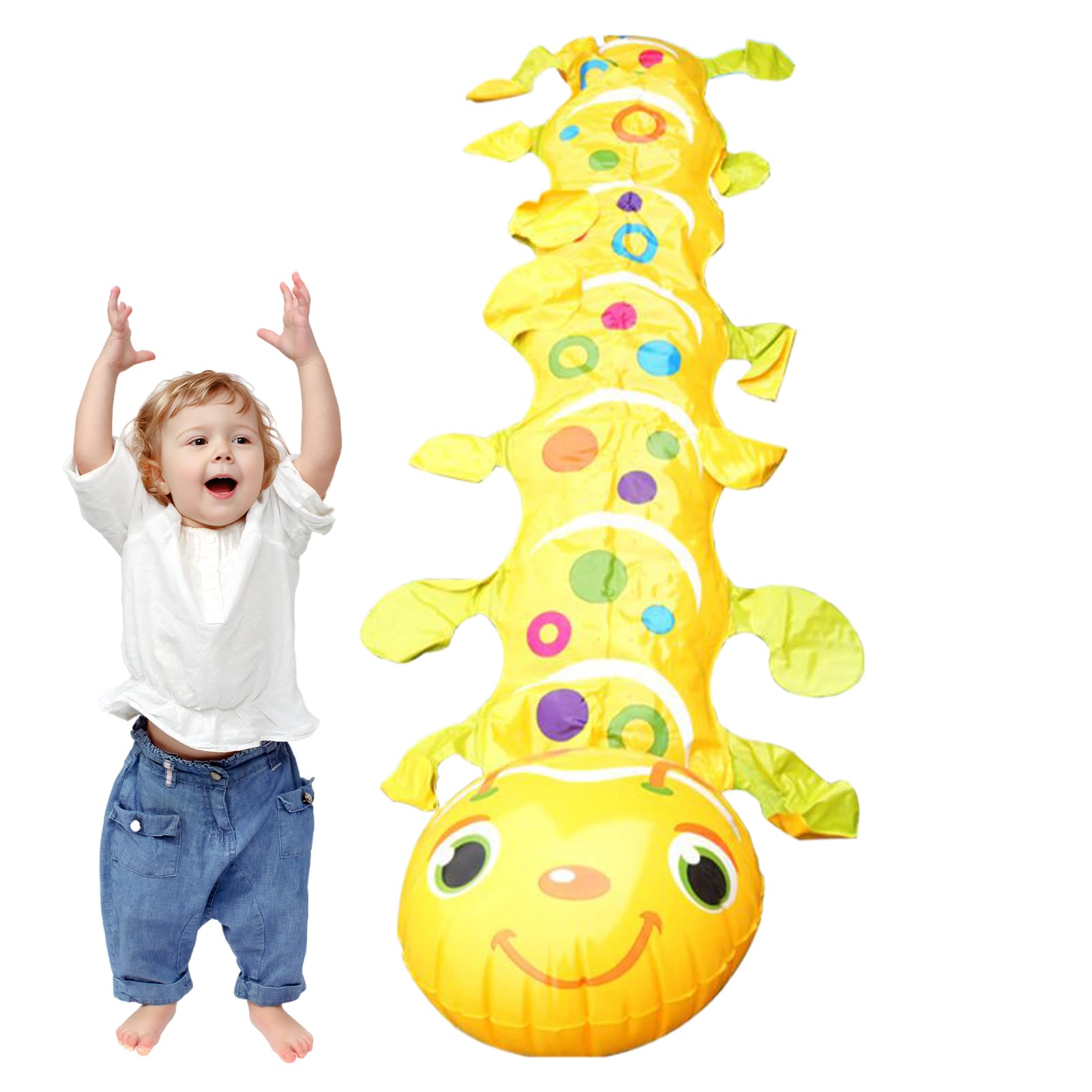 Inflatable Sprinkler | Inflatable Water Caterpillar for Backyard Fun - Interactive Cooling Game Toy for Baby Boys Children Adults Summer Outdoor Pool Backyard Party Spraying Fun