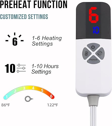 Vista 24 de Manta térmica, manta eléctrica con 5 niveles de calefacción y apagado automático de 4 horas, manta de calentamiento rápido de sherpa súper suave