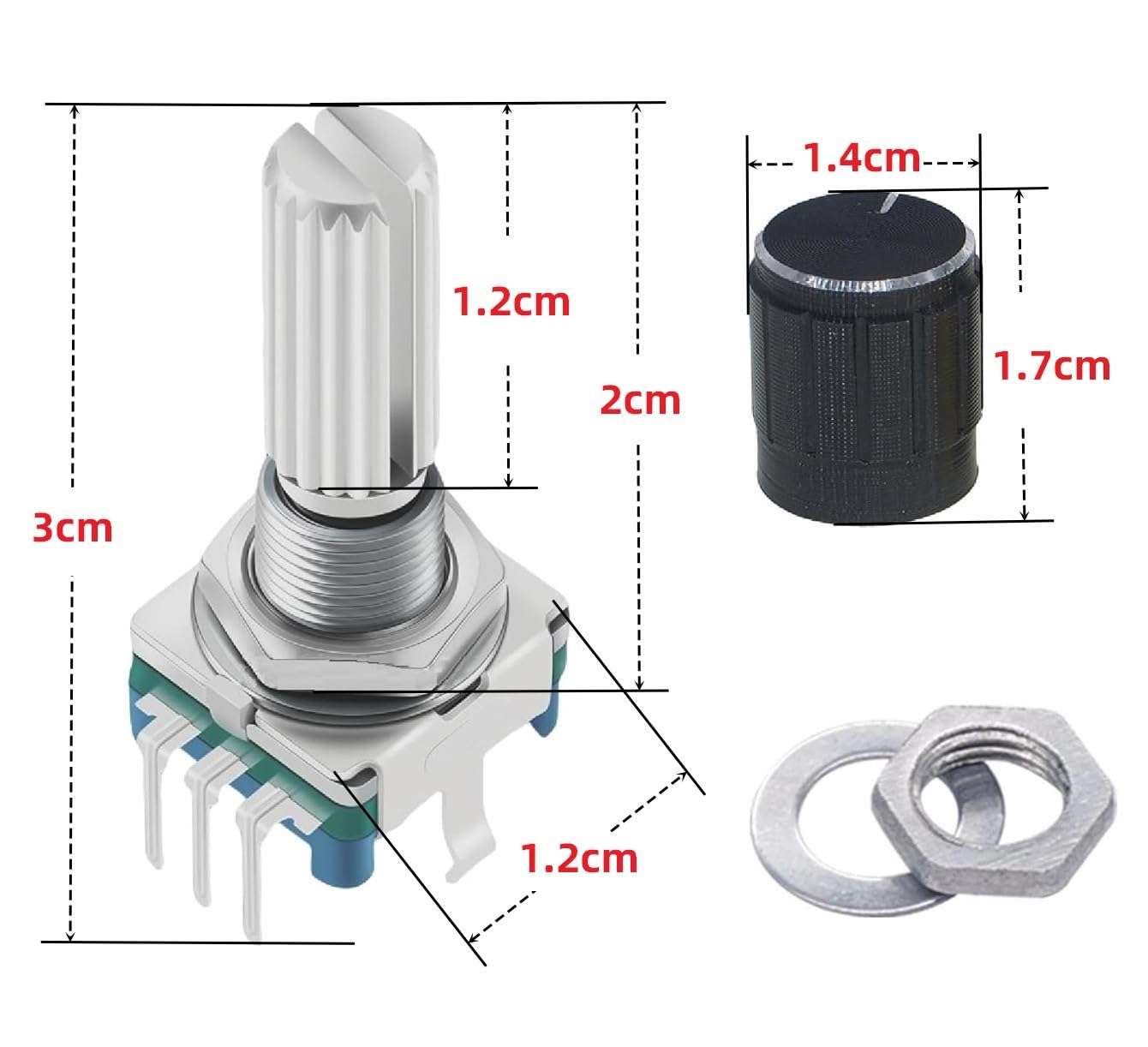 WWZMDiB 6Pcs EC11 Rotary Encoder with Push Button 360° 5