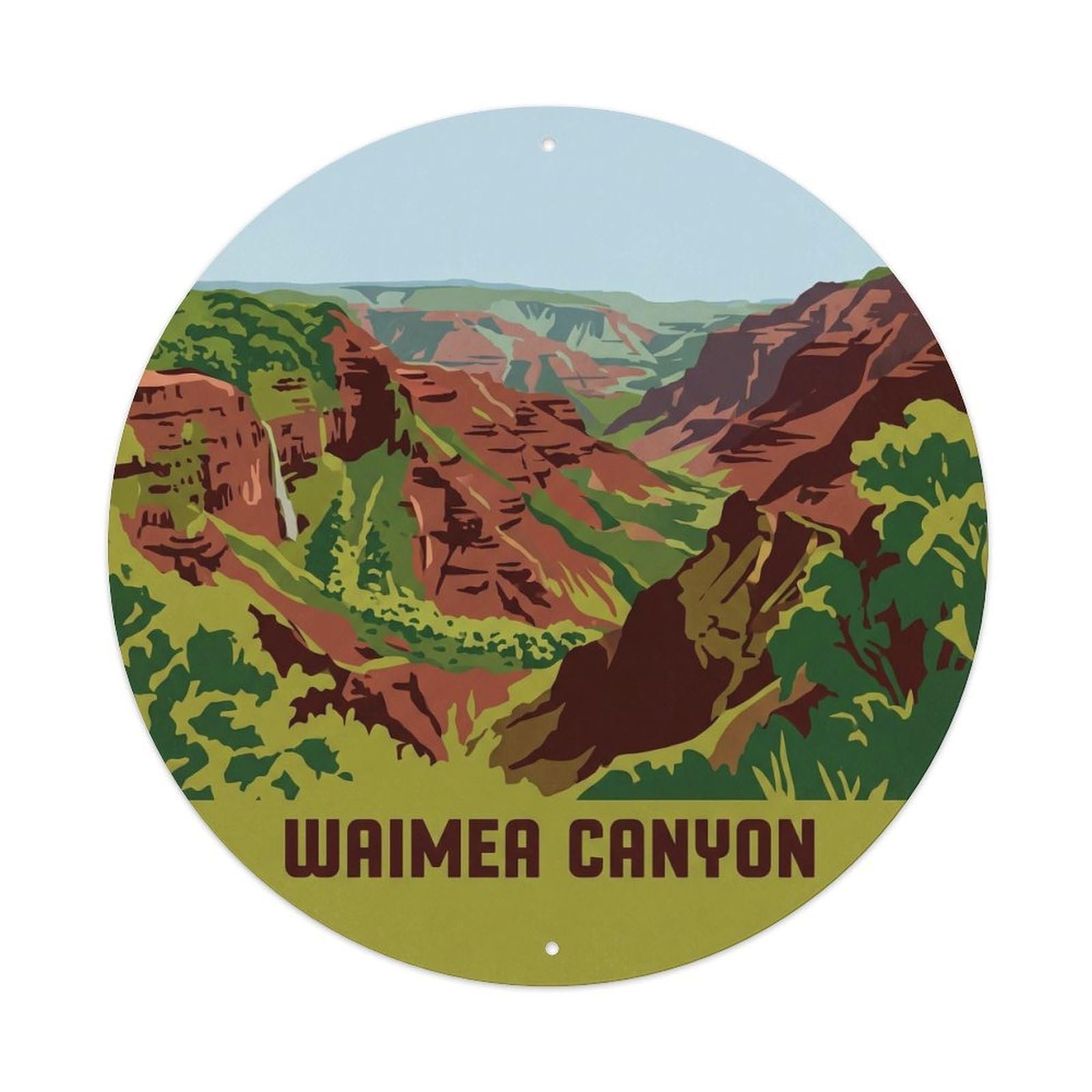 Waimea Canyon Panorama Hawaii Travel Island Journey Metal Tin Sign