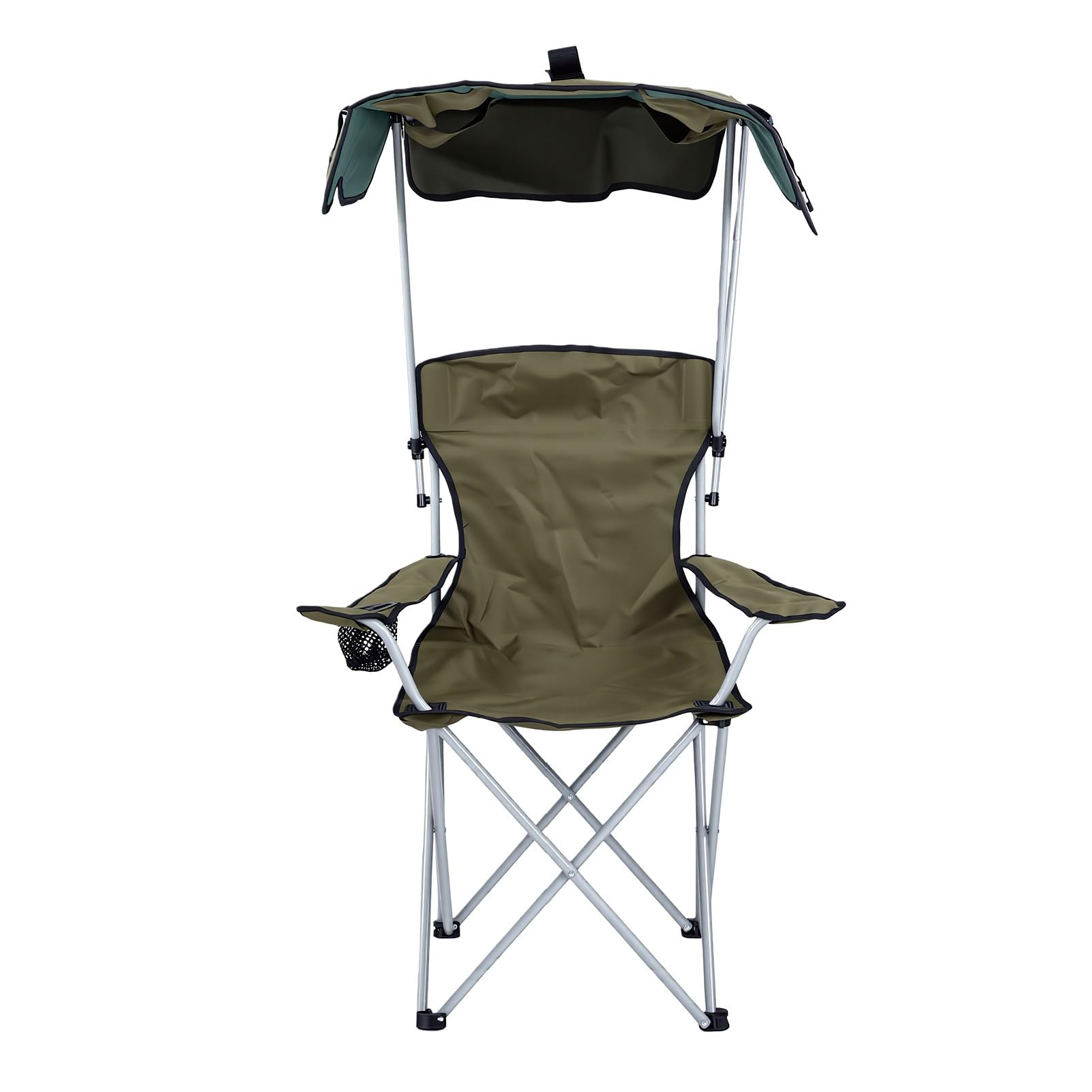 XUMIUZIY Sedia da Campeggio in Acciaio Ad Alto Tenore di Carbonio |Sedia Pieghevole Ergonomica in Tessuto Oxford Verde OD con Tettuccio per Viaggi Picnic Sulla Spiaggia