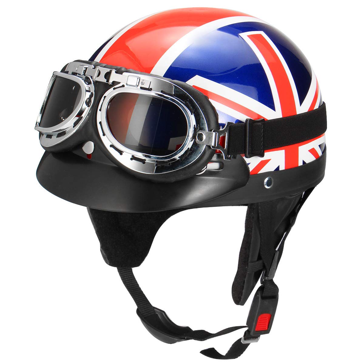 distressed british flag motorcycle helmet NICOLIE Retro Uk Half Face Biker Scooter With Sun Visor Uv Goggles Cafe Racer Automotive Color:Heat Yellow Fluo/Black Shimano Calcutta Conquest - Rafting The different graphics remind
