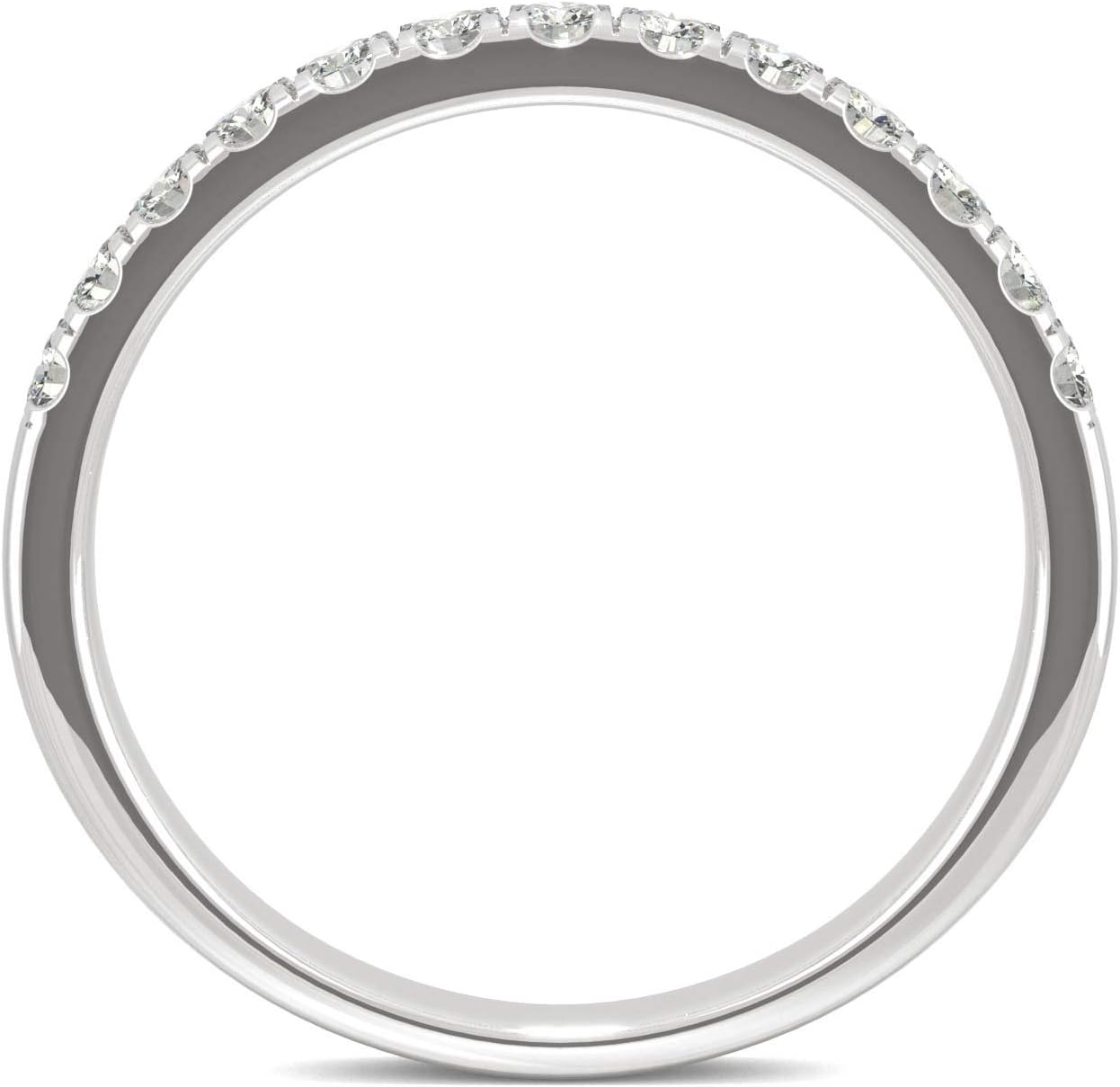 Charles & Colvard 14K White Gold Forever One 1.8mm Round Wedding Band, 0.29cttw DEW