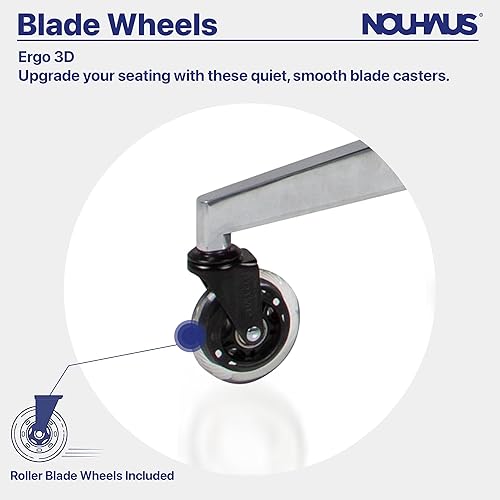 Miniatura 9 de NOUHAUS Palette silla de oficina ergonómica cómoda silla giratoria para computadora de escritorio silla giratoria de ajuste lumbar Negro, Azul,