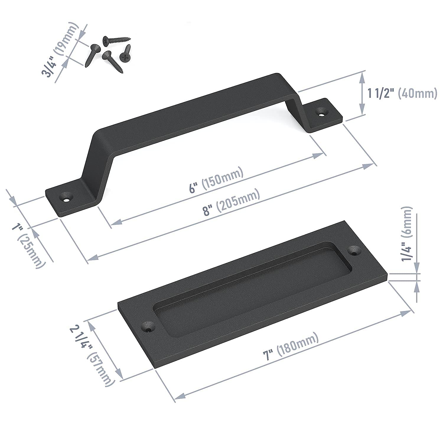 Buy Tibres Barn Door Handle and Pull Recessed Door Handle for