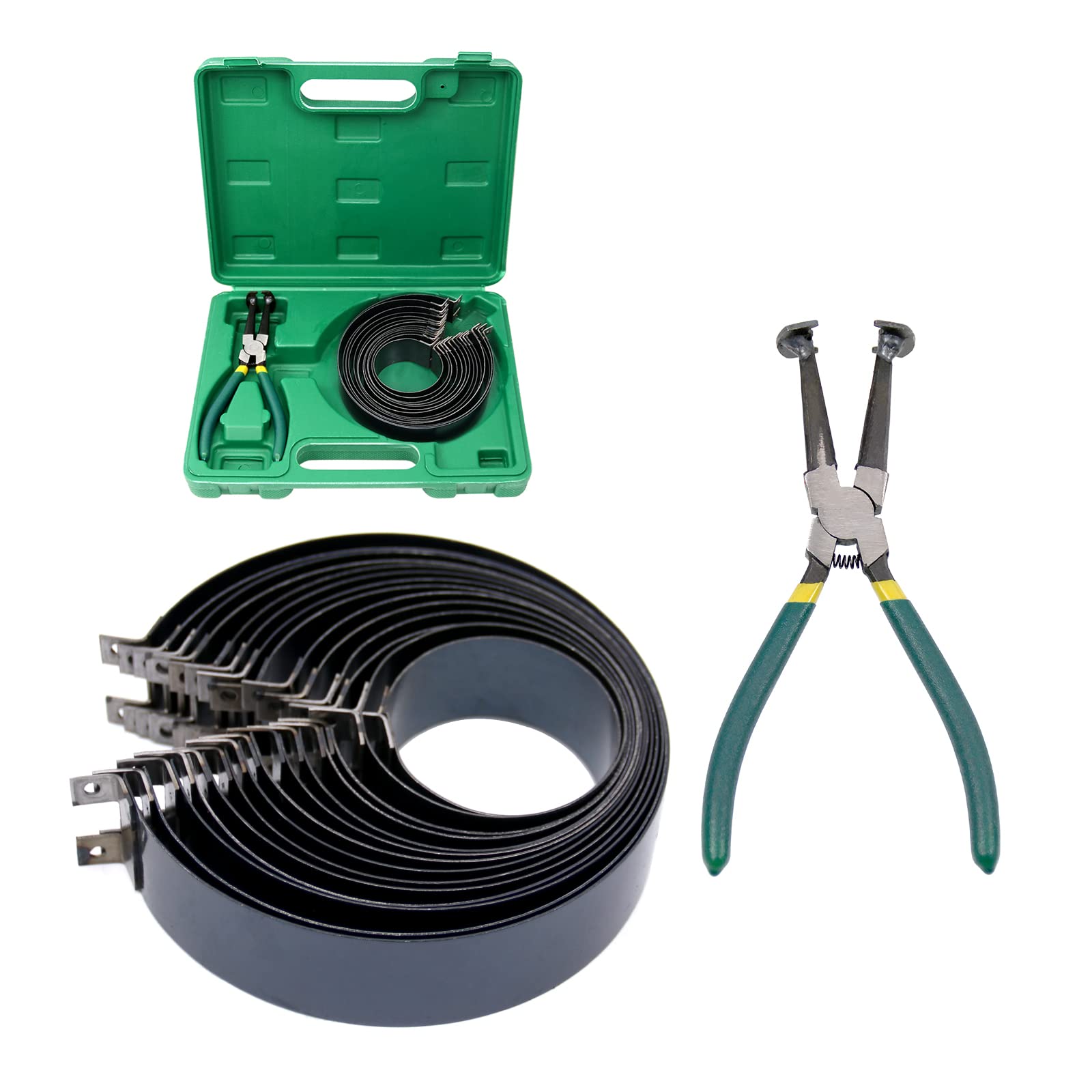 RYANSTAR RACING XBL154 Auto Engine Piston Ring Compressor Tool Set with 2Pcs Pliers and 14 Bands (62-145mm/2.44-5.71in) Removal Tool Kit for Repair Cars Trucks Engine