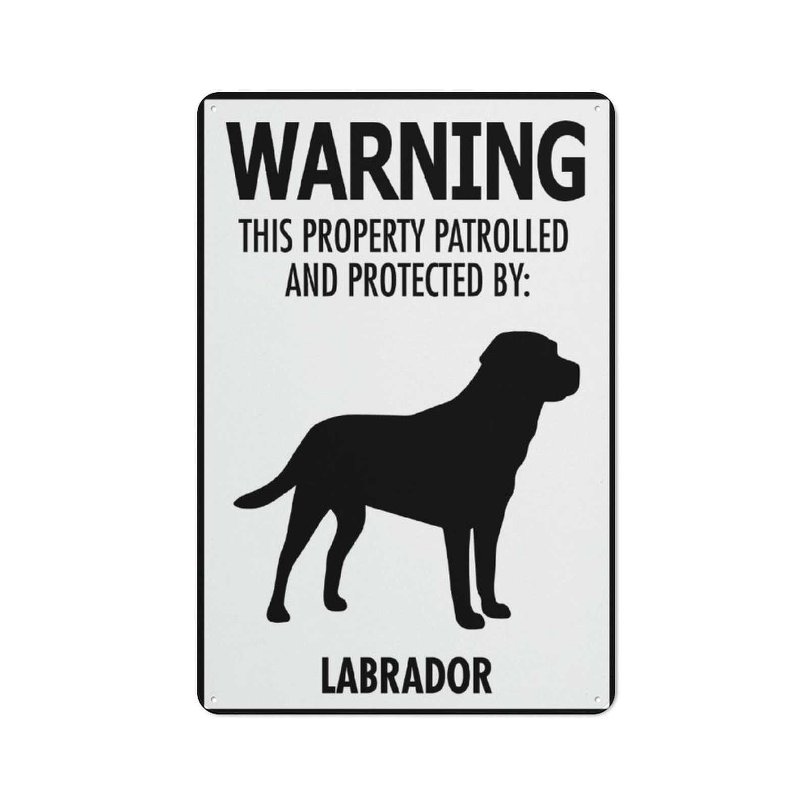Warning This Property Patrolled By Labrador Retriever Sign - Aluminum 12x8 inch, Outdoor Use for Home