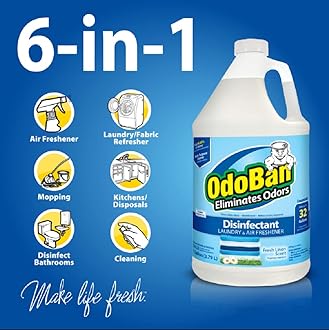 OdoBan Disinfectant Concentrate and Odor Eliminator, 1 Gallon, Fresh Linen Scent