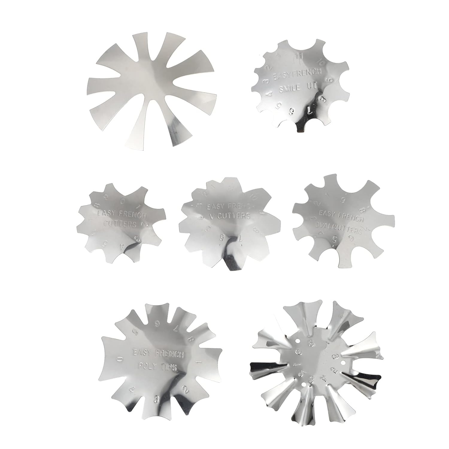 Lurrose French Nail Tip Cutter, 7pcs French Smile Line