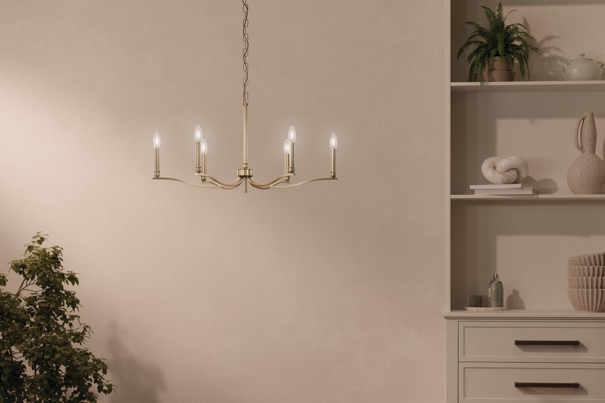 Kichler Malene 6-Light Chandelier, Updated Traditional Light in