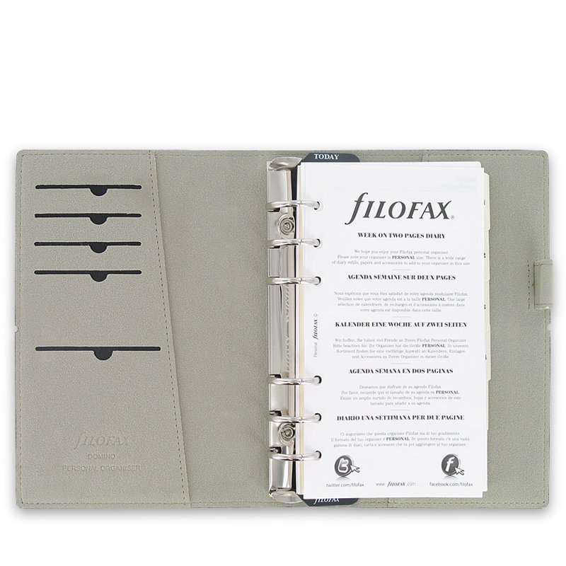 Filofax Domino Persönlicher Organiser Gummibandverschluss nachfüllbar 95 x 171 mm schwarz
