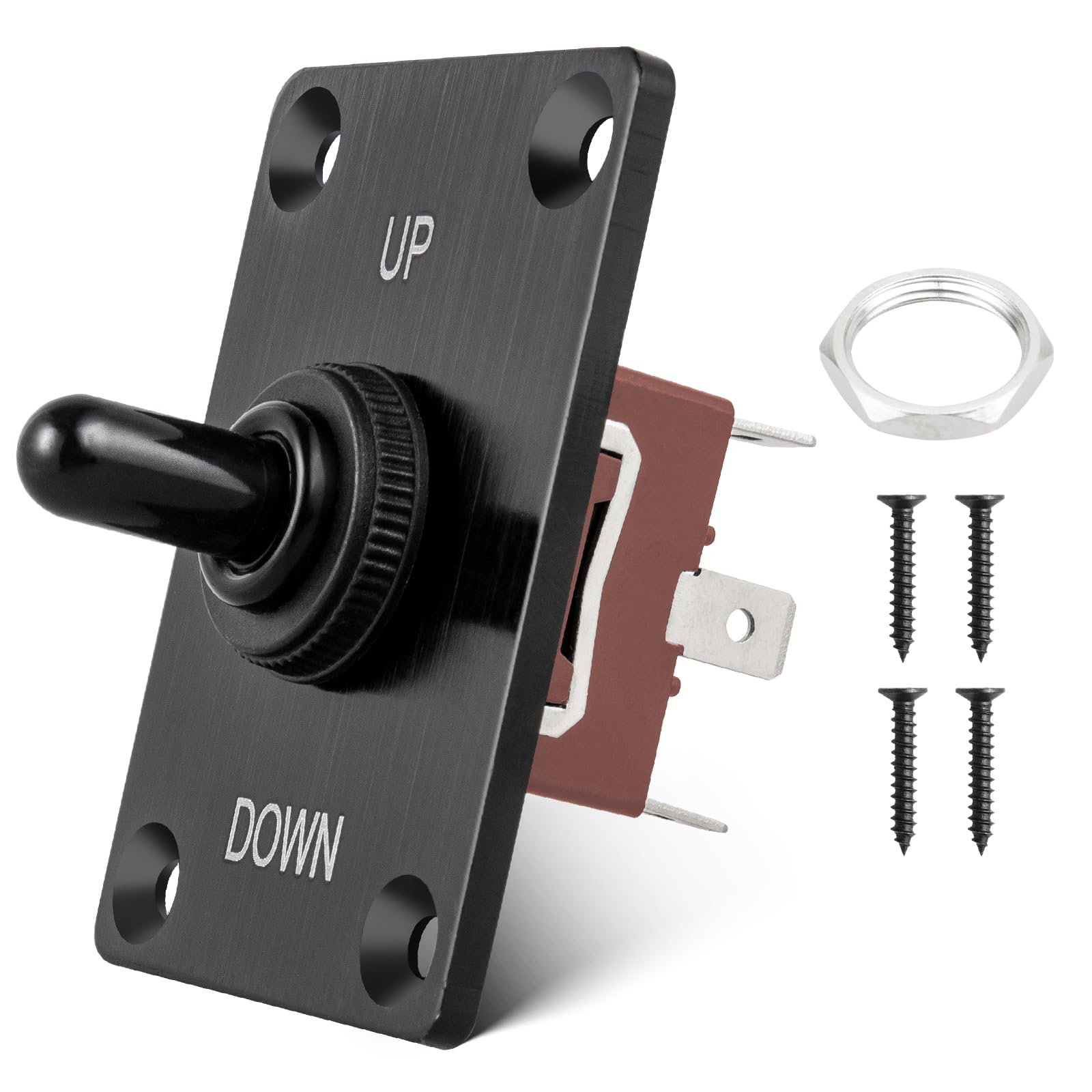 Anina Marine Toggle Switch Heavy Duty 3 Pin Control Trim Switch Up Down with Waterproof Cap Momentary Switch Panel for Marine Boat Yacht RV ATV Car