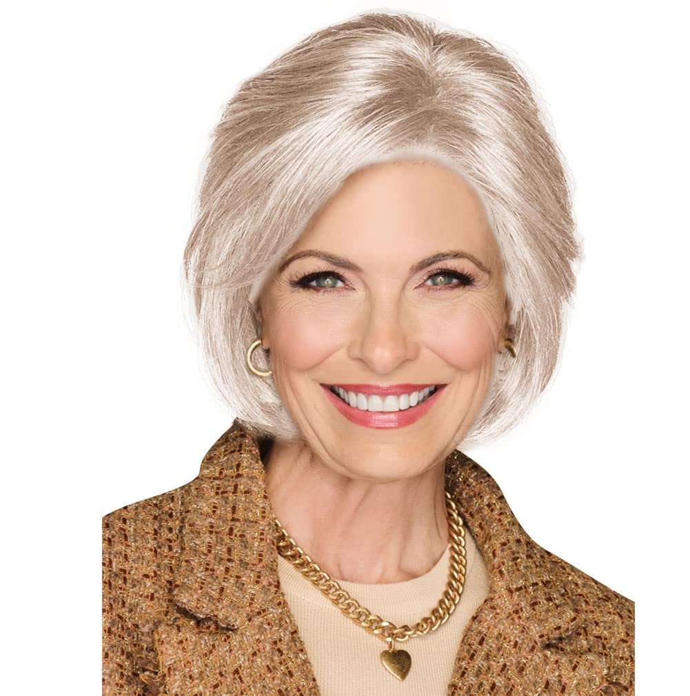 GABORBend The Rules Chin Length Boy Cut Wig by Hauruwear, Average Cap, GL56-60 Sugared Silver