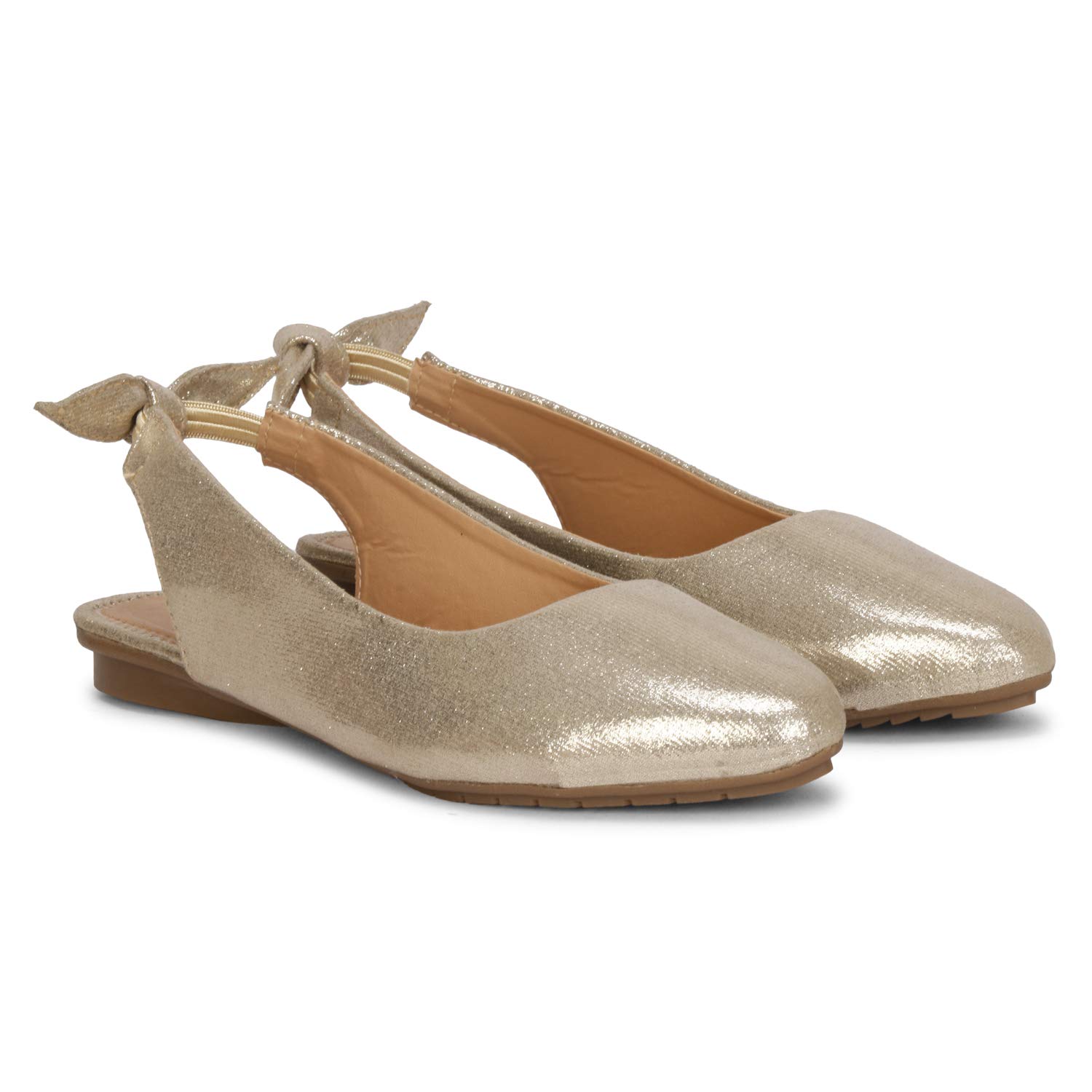 Dhairya Collection Ladies Flat Stylish Back Elastic Bow Bellies