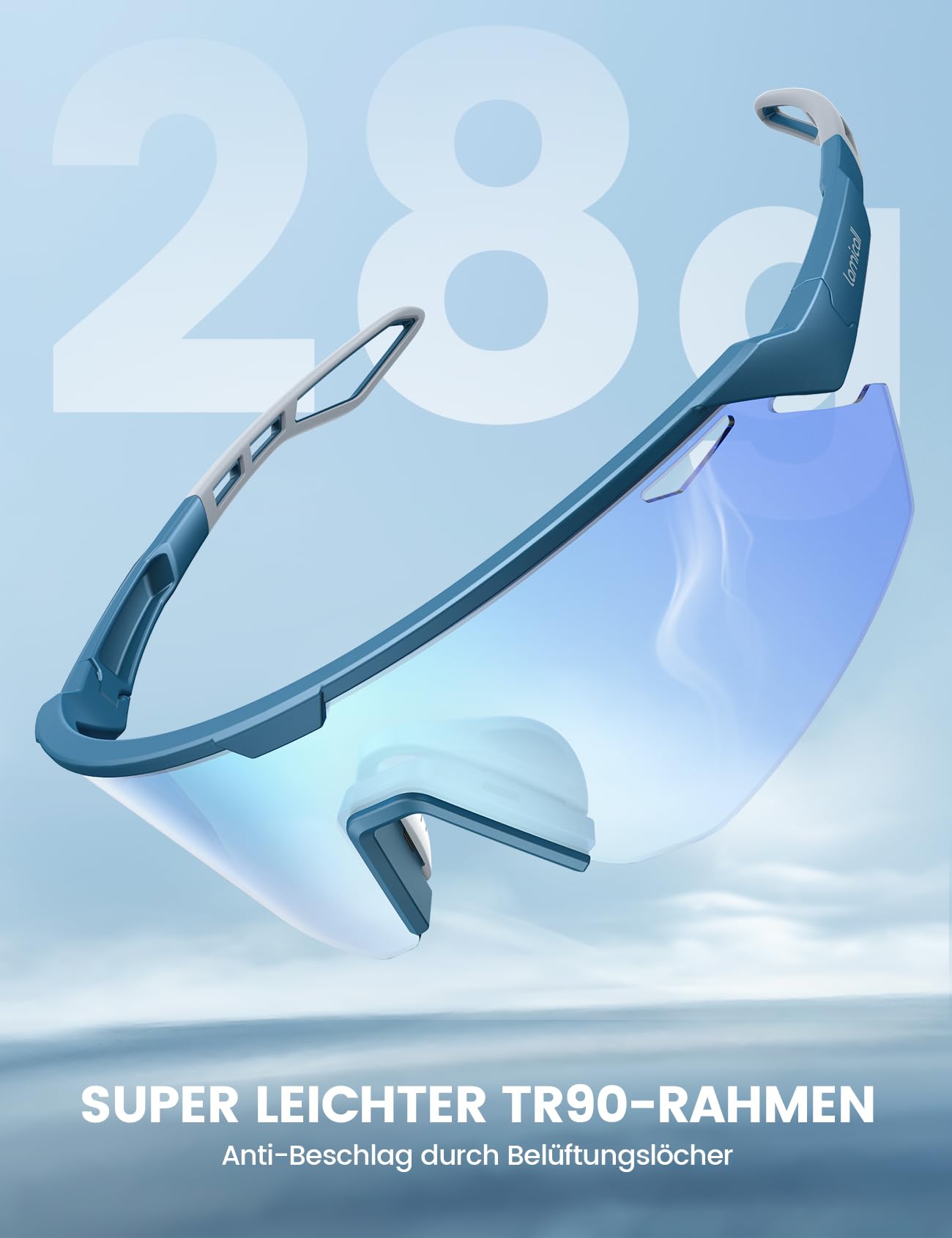 Lamicall Fahrradbrille Herren, Schnelle Brille Damen, Sonnenbrille Fahrrad