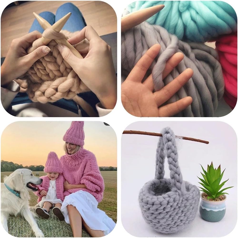 Lana Gruesa para Tejer a Mano, Lana para Ganchillo Algodón, Voluminosa Tejer a Brazo DIY Suave y Esponjoso Ganchillo Lana Gruesa para Manualidades, Sofá, Manta de Punto ( Color : 13 , Size : 5 roll(12