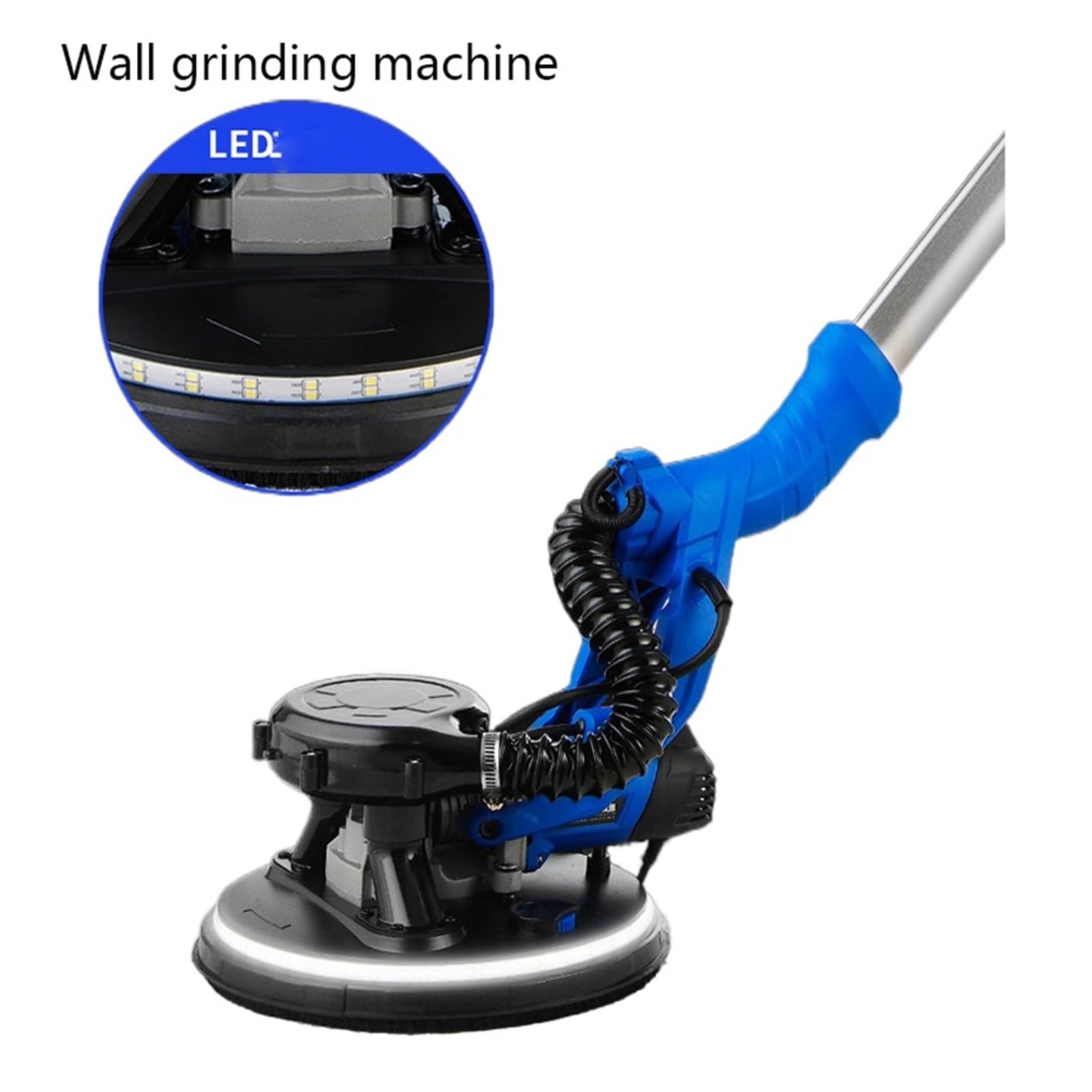 Rozadora de Pared, Ajustar la velocidad Lijadora de paneles yeso Pulido paredes doble luz Led Máquina pulidora masilla pared(2.2m)
