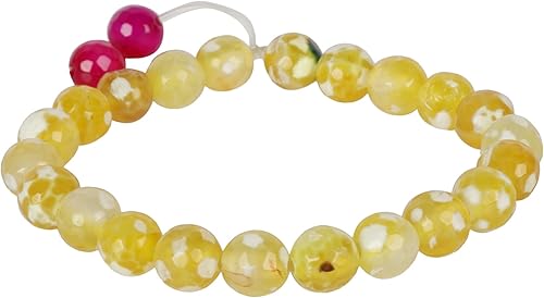 GEMHUB Pulsera unisex con cuentas de ópalo amarillo natural, 0.315 in, pulsera de cristal, pulsera elástica unisex, Gema, Turquesa (Indian Turquoise)