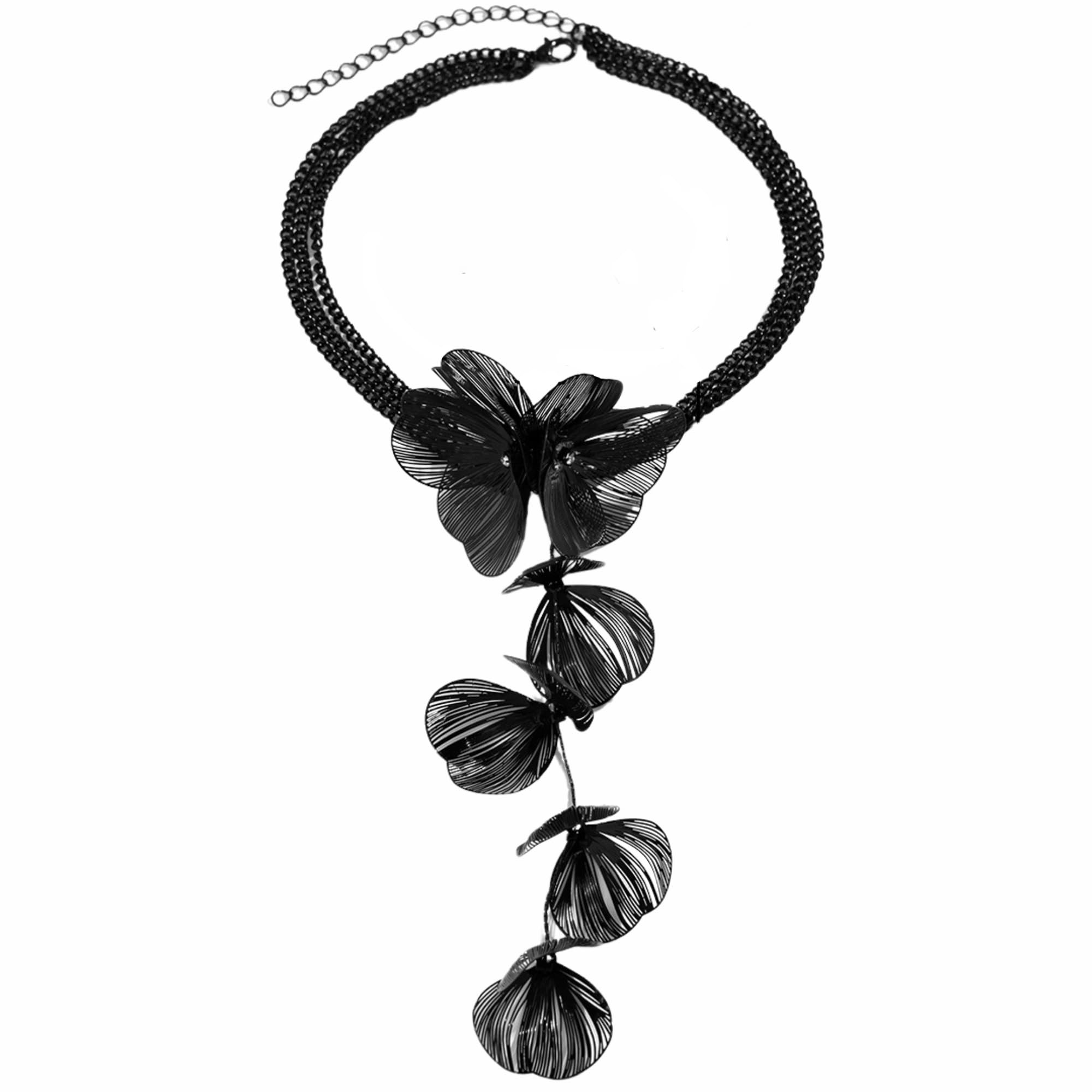 GEHNEY joy of jewelsJN62 Gold Necklace for Women and Girls – Stylish & Aesthetic Long Chain Floral flower Jewelry – Gift for Friends – Traditional and Western Zircon American Diamond Stones Choker Accessories