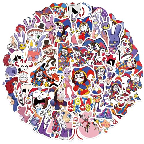 56 PCS Stickers, Cartoon Stickers for Children Stickers Vinyl Waterproof Aesthetically for Skateboard Guitar Laptops Scrapbook Phones Bike Suitcase for Teenagers Boys Girls Adults