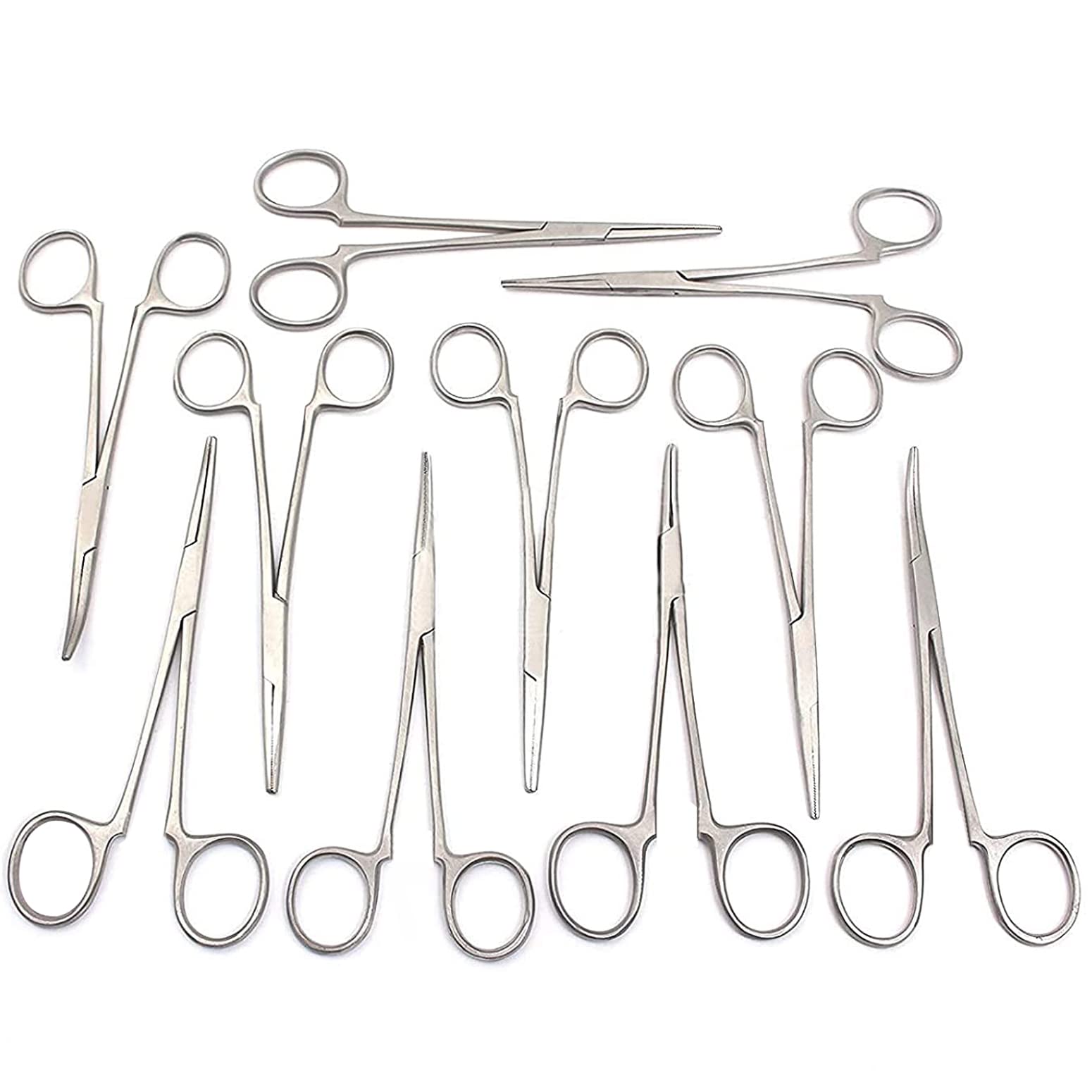 AAProTools 10 Assorted Kelly Non-Locking Hemostat Forceps 5.5" Ideal for All Types of Hobby and First Aid Kit