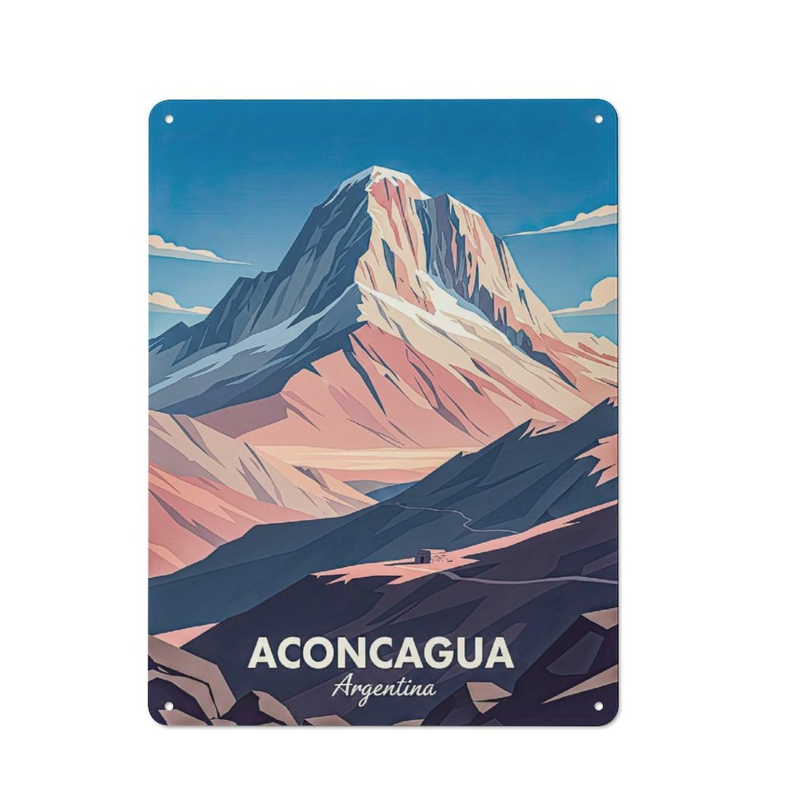 Junmoney Style-13 Casual Aconcagua Mountain Shed Metal Sign 40X30cm, Utility Space Decor For Shed, Garden Room, Porch Or Garage
