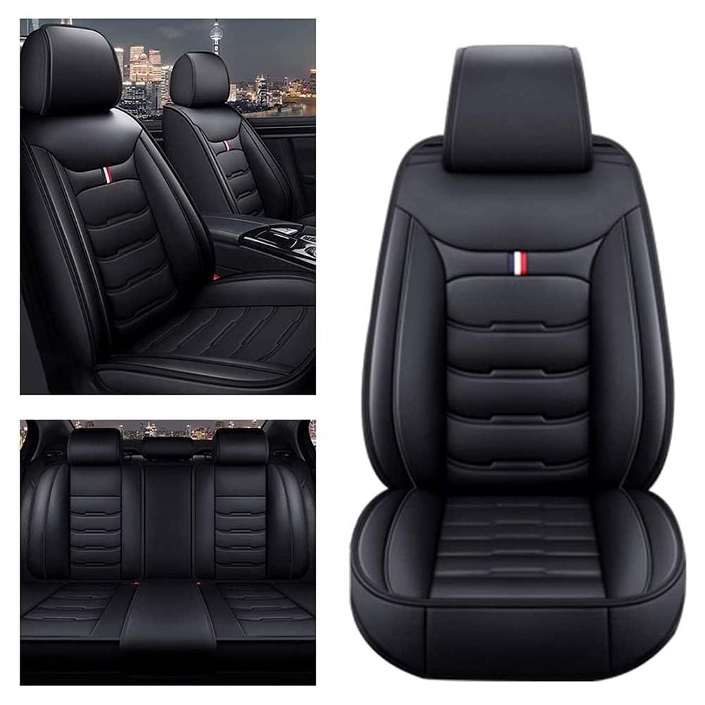 Juego Fundas Asiento Coche Cuero para BMW 1 Series 116d, Impermeable Cubreasientos Delanteros Traseros Protectores Interior Accesorios,C/Black