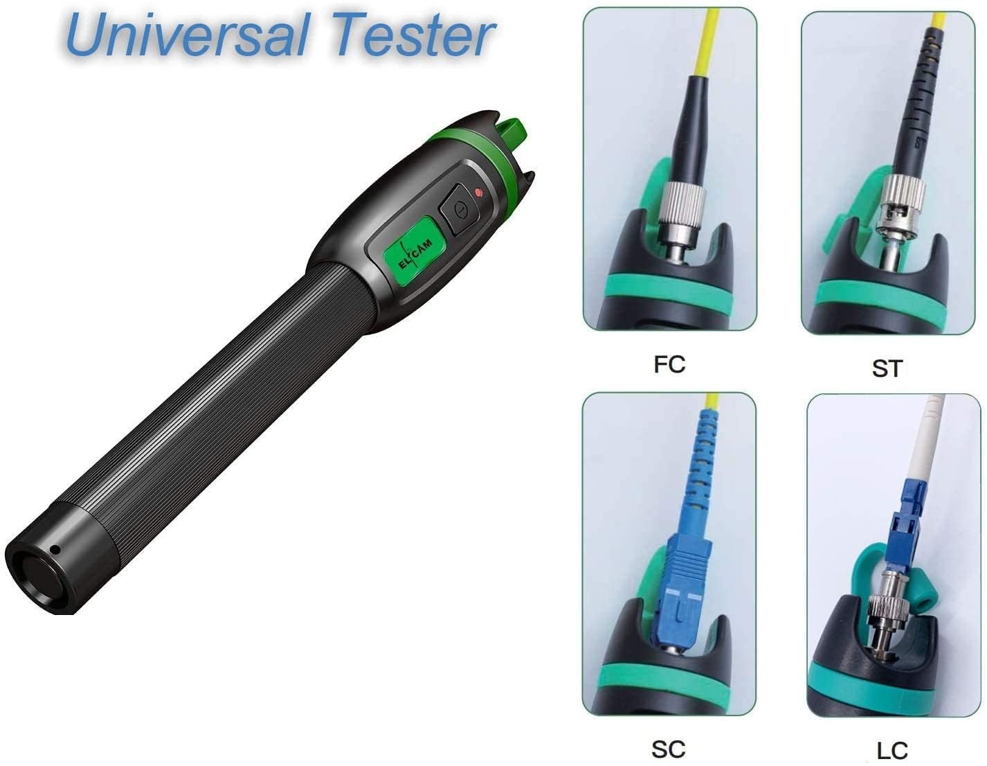 Elfcam® – Penna Ottica FTTH VFL, Consegna con L'adattatore SC Maschio a LC Femmina, Tester Cavo Fibra Ottica LC SC FC ST E2000, 30mW / 30KM