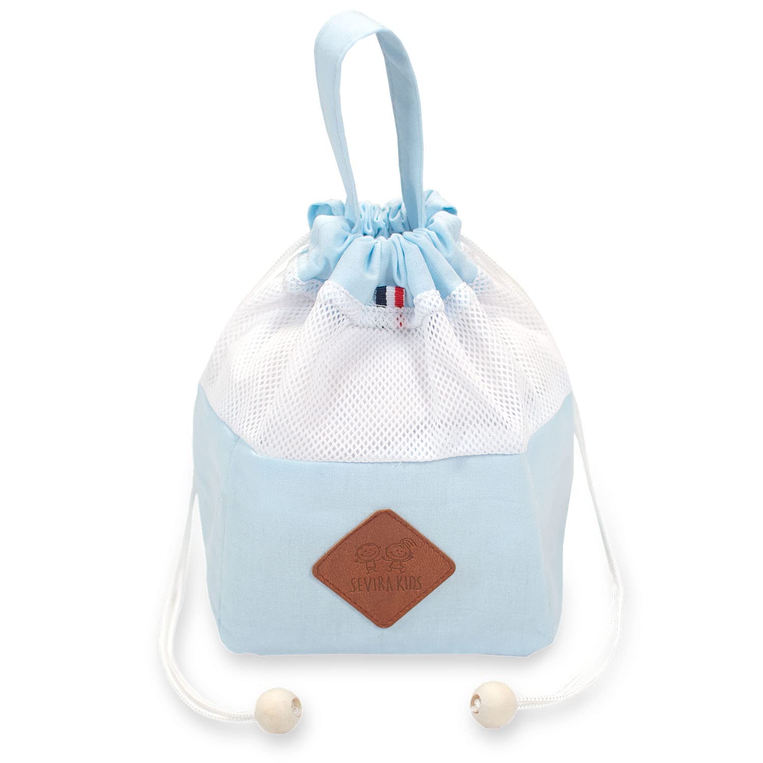 SEVIRA KIDS - Pochon distributeur et ses 8 lingettes lavables, Jeanne - 22x12x12 cm Made in France