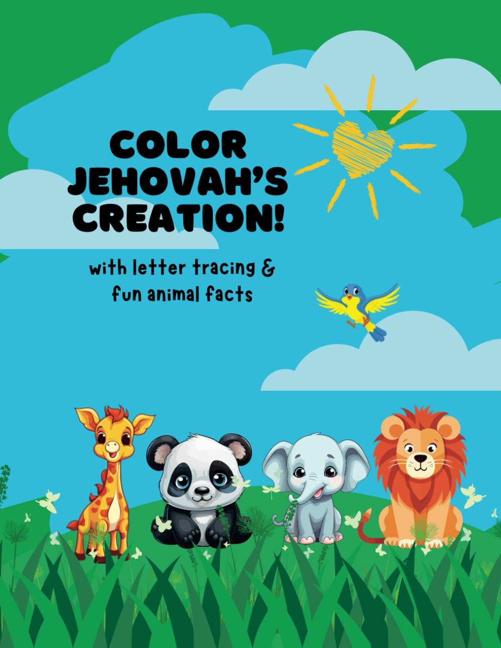 Color Jehovah's Creation Coloring Book with animal names to trace and fun facts!