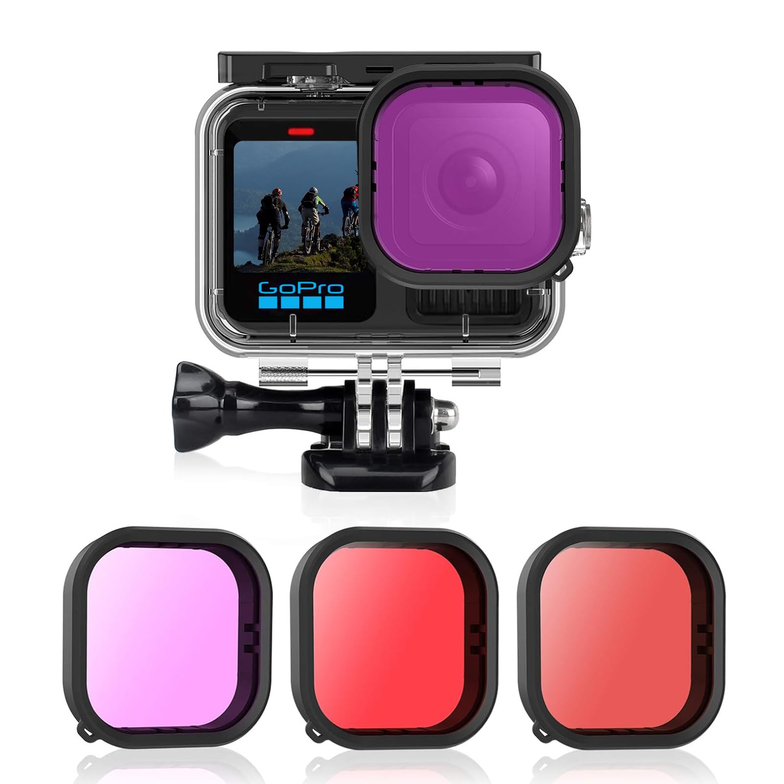 Filtres Plongée Sous-marine Pour GoPro Hero 5/6 - Lot 3 Couleurs (rouge, Rose, Violet) - Améliore Les Couleurs Sous L'eau
