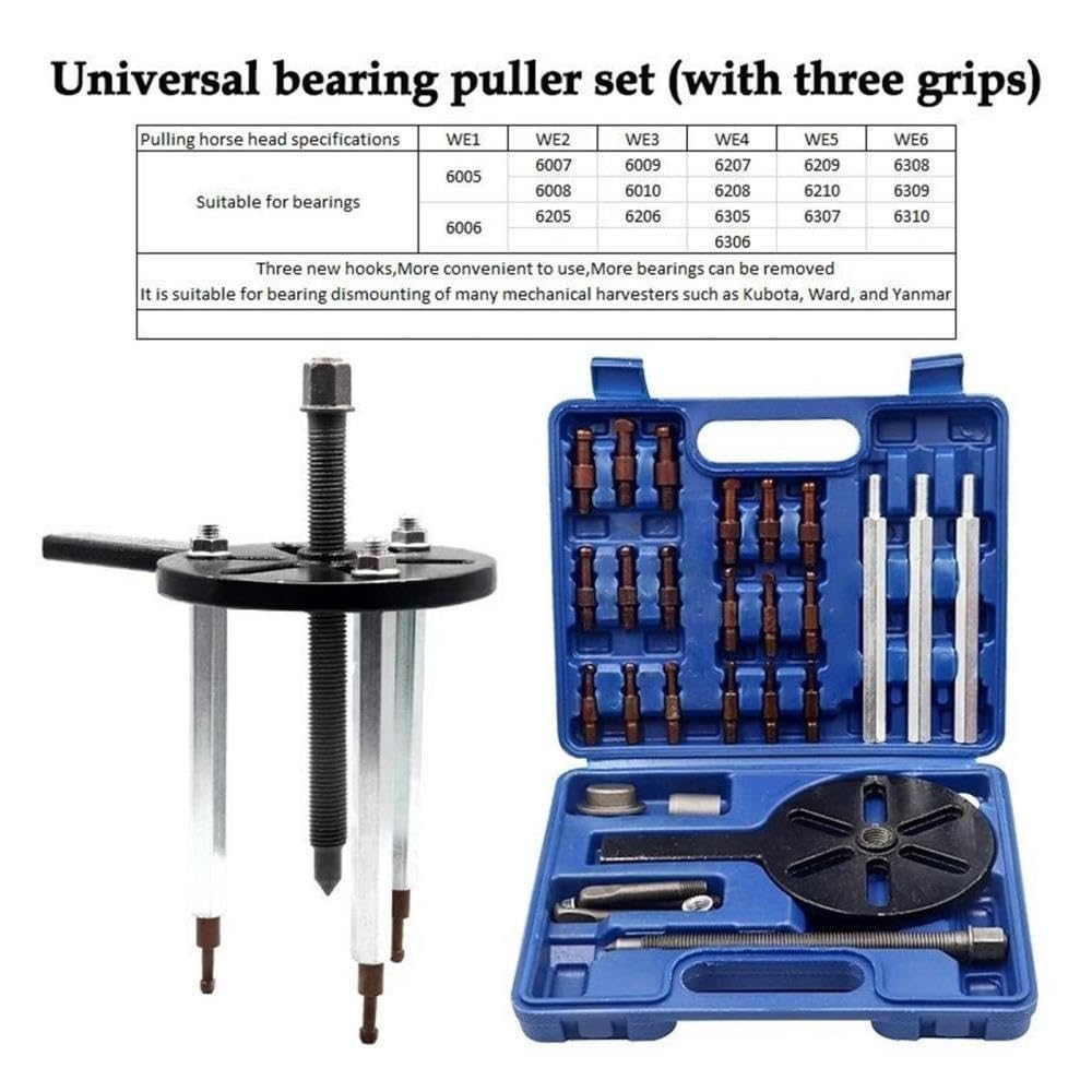 Extractor de Cojinetes Juego Herramientas extractoras cojinetes Cubo Rueda 18 Piezas Kit de Extractor de Engranajes(18 pcs with 3 Jaws)
