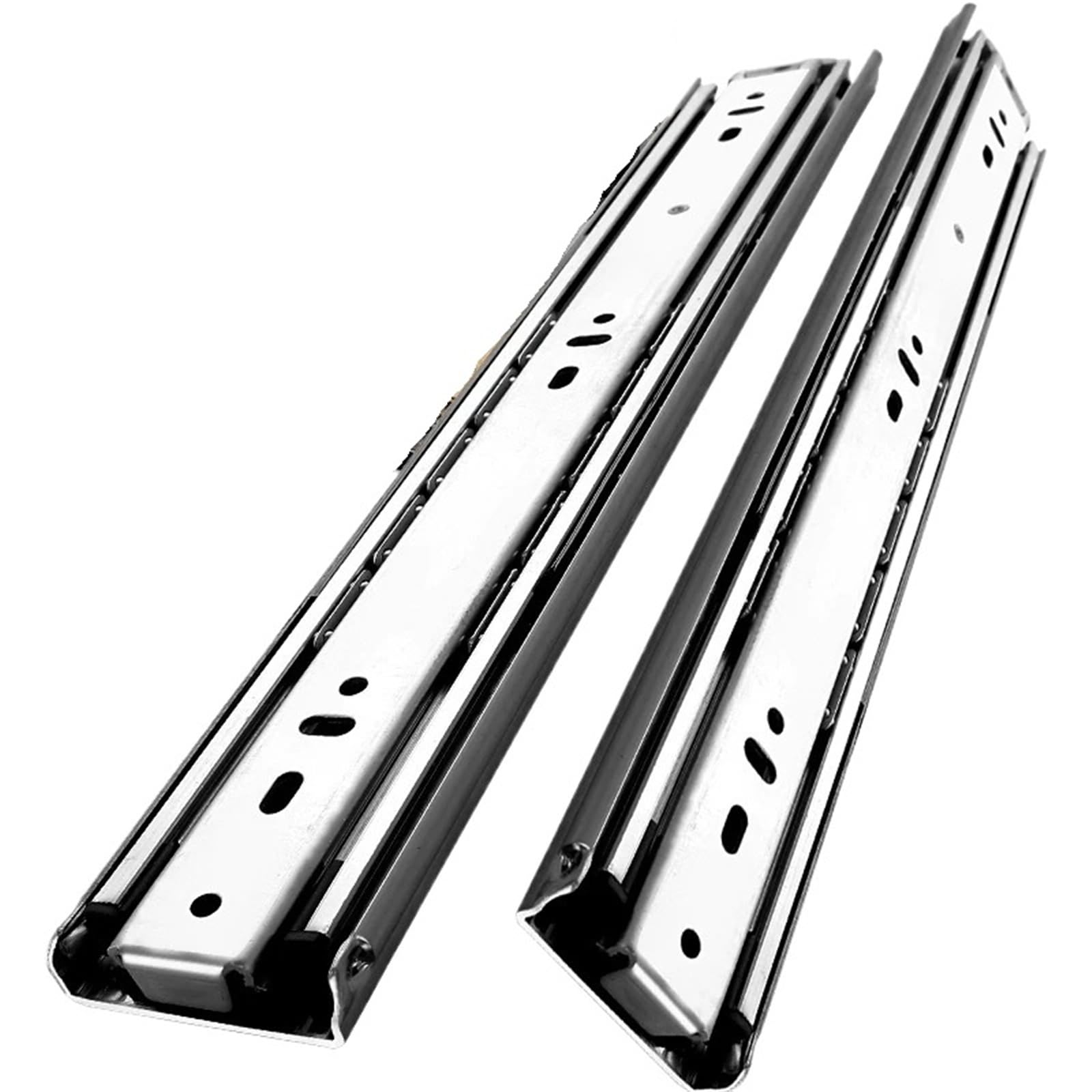 Guide for cassetti a 3 pieghe ad estrazione totale | 1 paio di guide con cuscinetti a sfera da 260 libbre di carico con funzione di blocco(12inch(150Lb))