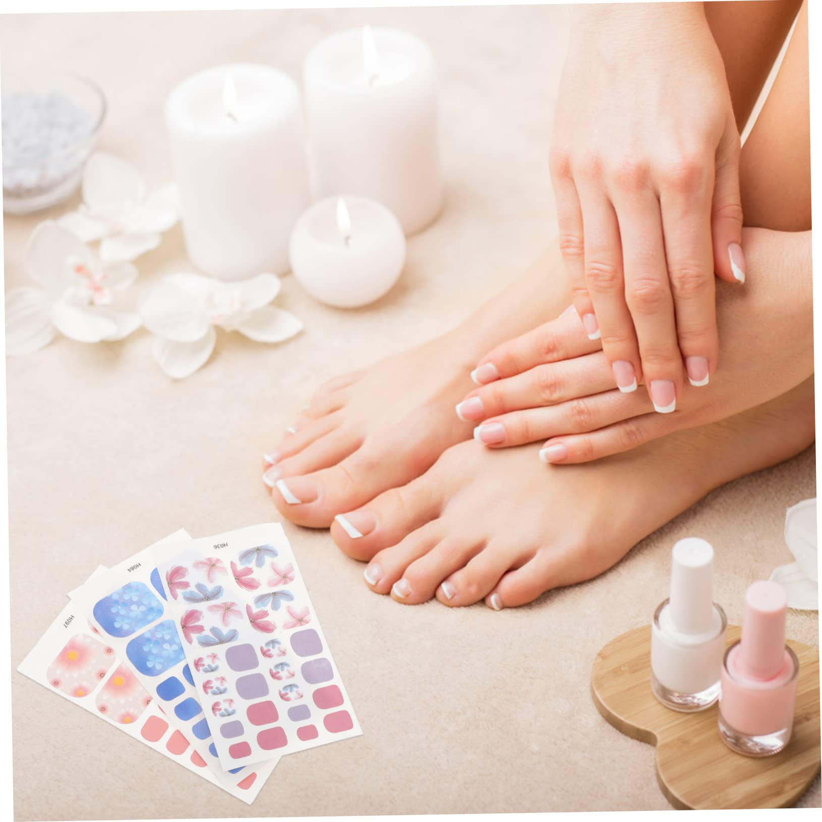 PACKOVE 5 Set Adesivi Per Unghie Dei Impermeabili Decorazioni Per Manicure Te Nail Art Stickers Per Donne E Ragazze Facili Applicare E Rimuovere 6 Fogli*5