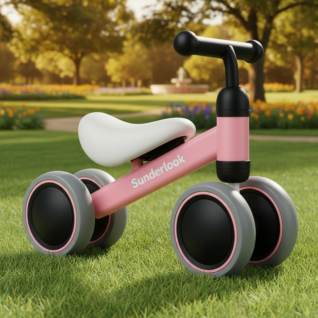 Balance Bike for 1+ Year Old - Mini Ride for Baby, Manual Push Bike for 12-36 Months, Sturdy Balance Bike for 2+ Year Old, Intelligence Development, Girls, Boys Beginners (Pink)-picture-13
