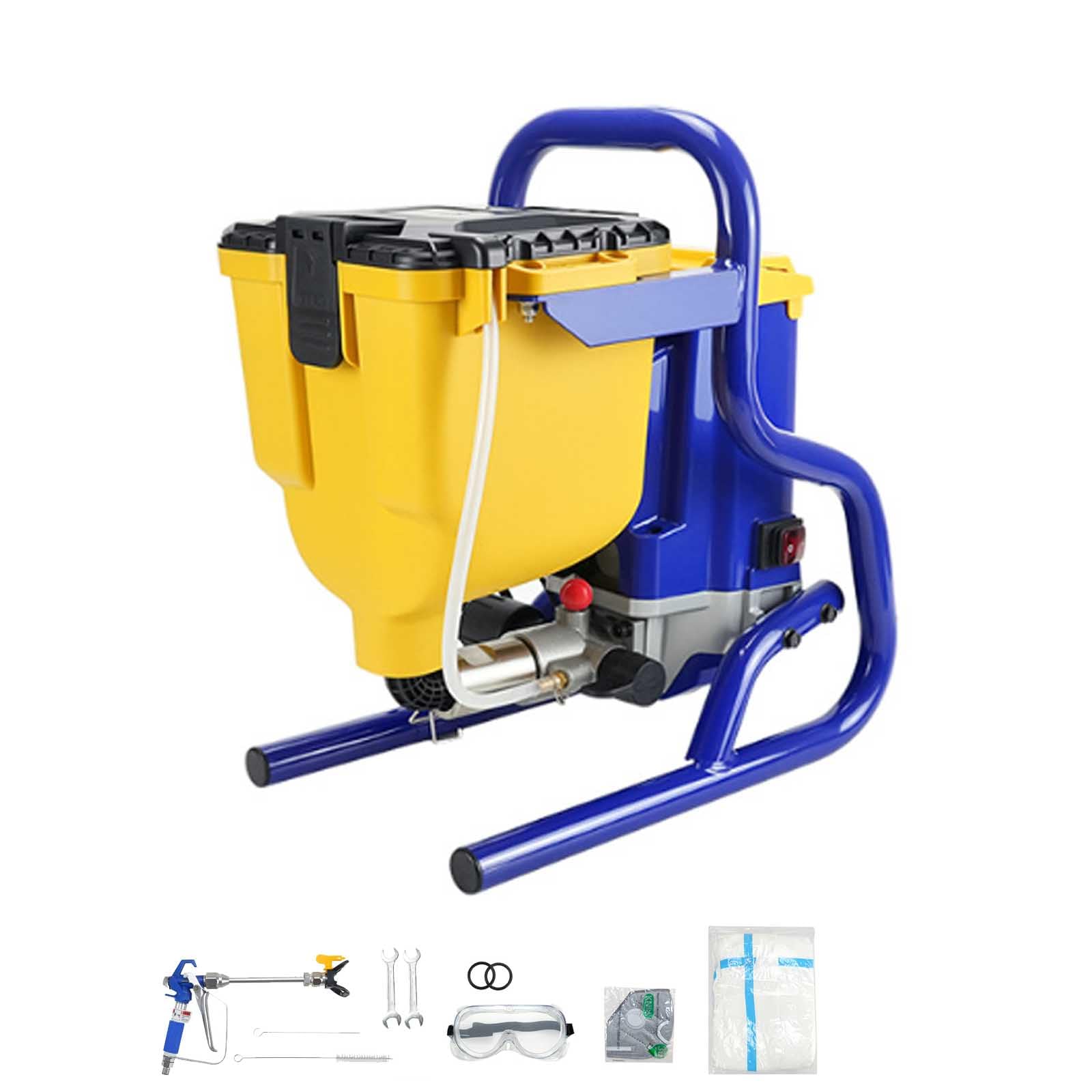 Airless maszyna do malowania natryskowego, pistolet natryskowy o dużej mocy 850 W z pojemnikiem 4,5 l, do renowacji ścian wewnętrznych i zewnętrznych, ogrodzeń i mebli