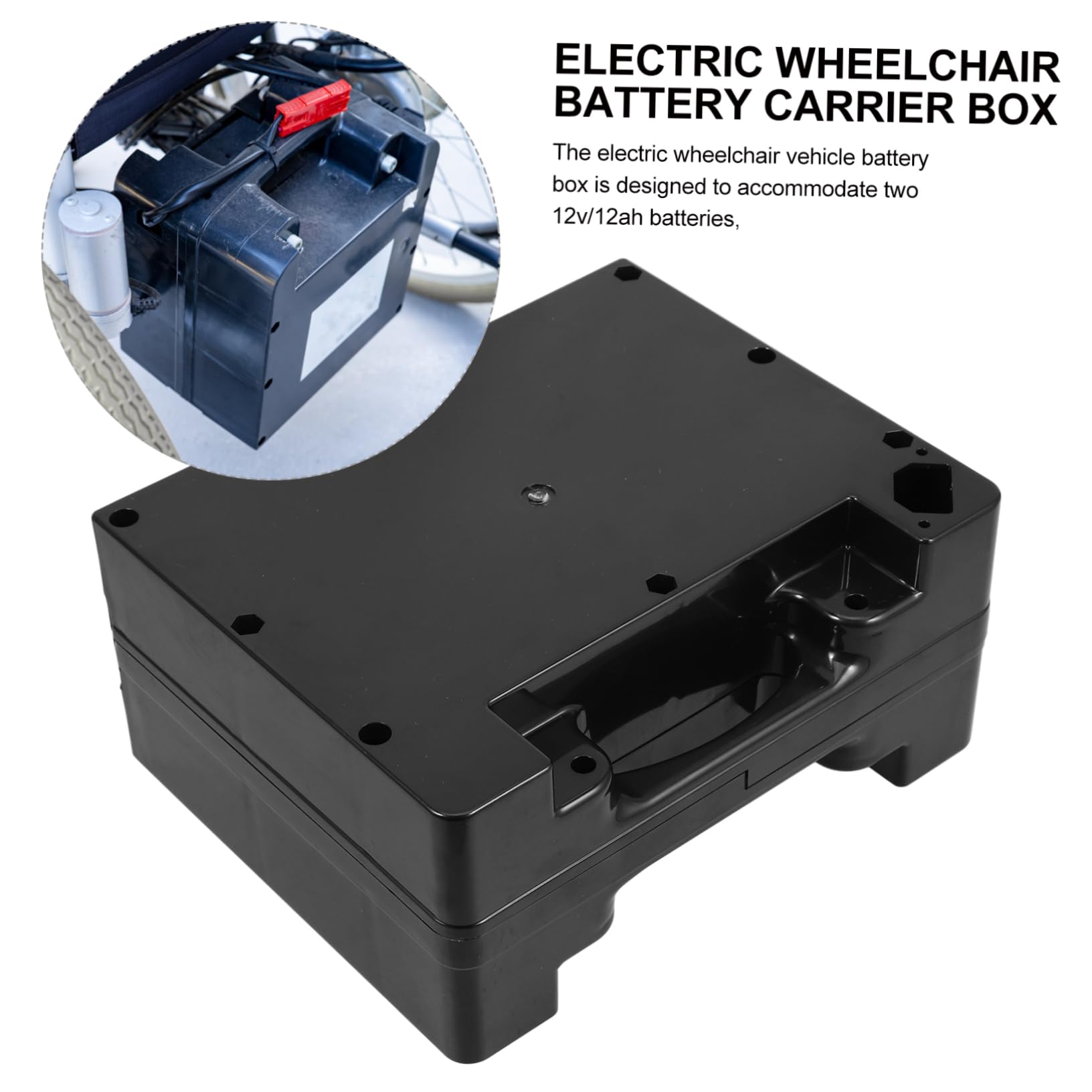 CALLARON Scatola Di Trasporto Per Batteria Per Sedia Rotelle Elettrica Custodia in Plastica Per Batterie Ah Supporto Per Batteria Per Sedia Rotelle