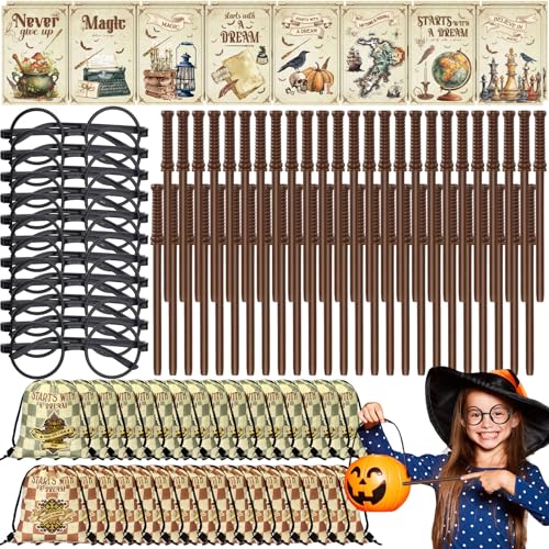 Yexiya 128 Pcs Wizard Party Favors Wizard Wands Pencils Round Gla...