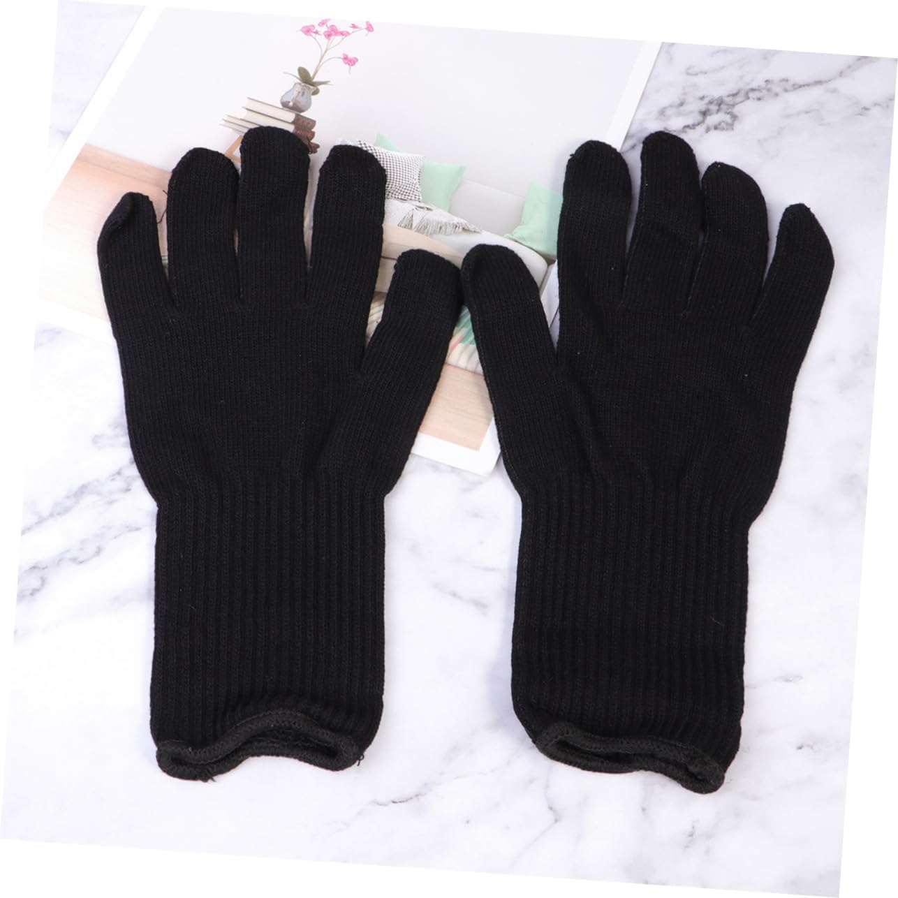 Ipetboom 2pairs Heat Resistant Perm Gloves Hair Curler Gloves for Heat Nitrile for Hair Tools