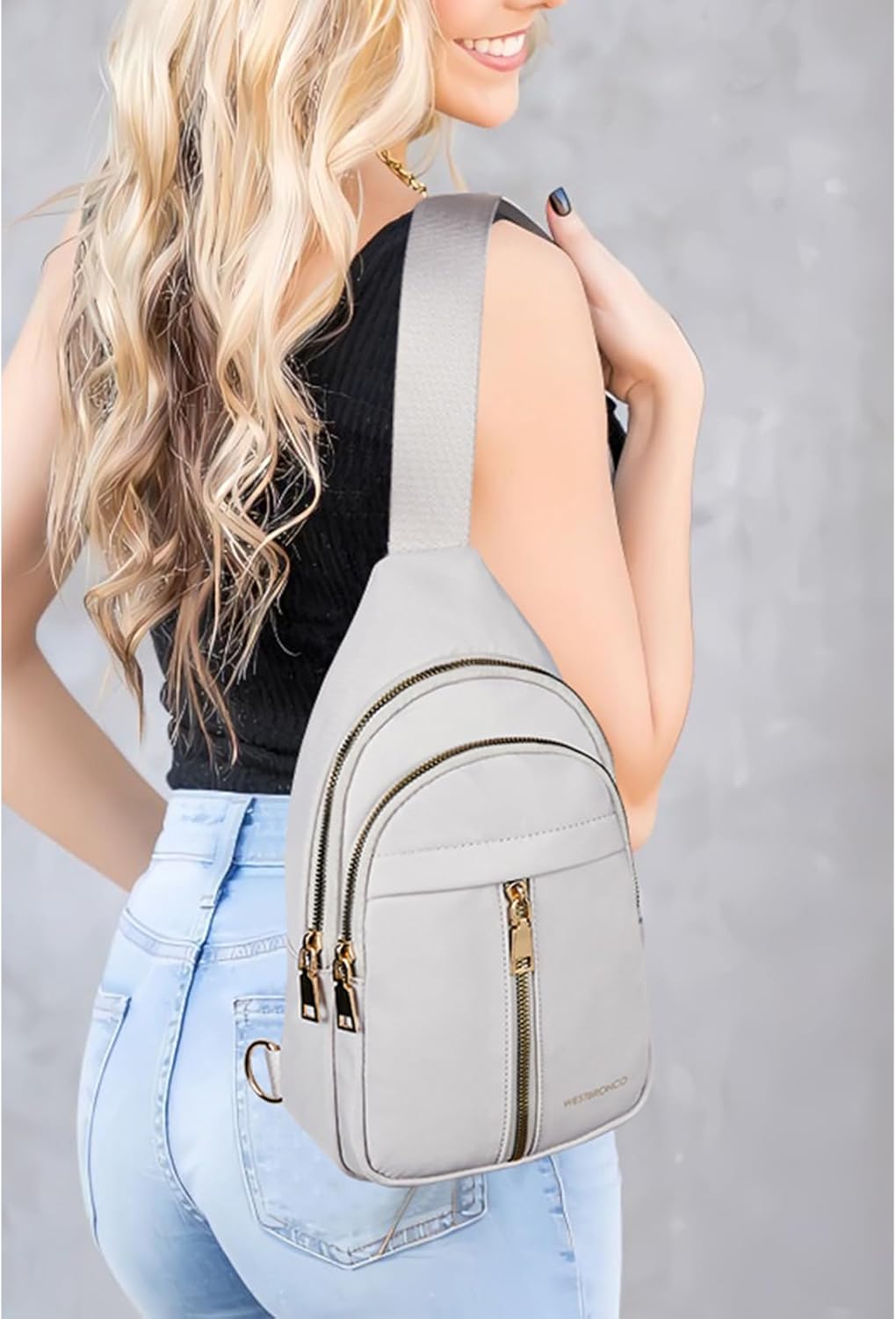 WESTBRONCO Small Sling Bag for Women Nylon Crossbody Sling Backpck Lightweight for Travel Casual Daily - Image 2