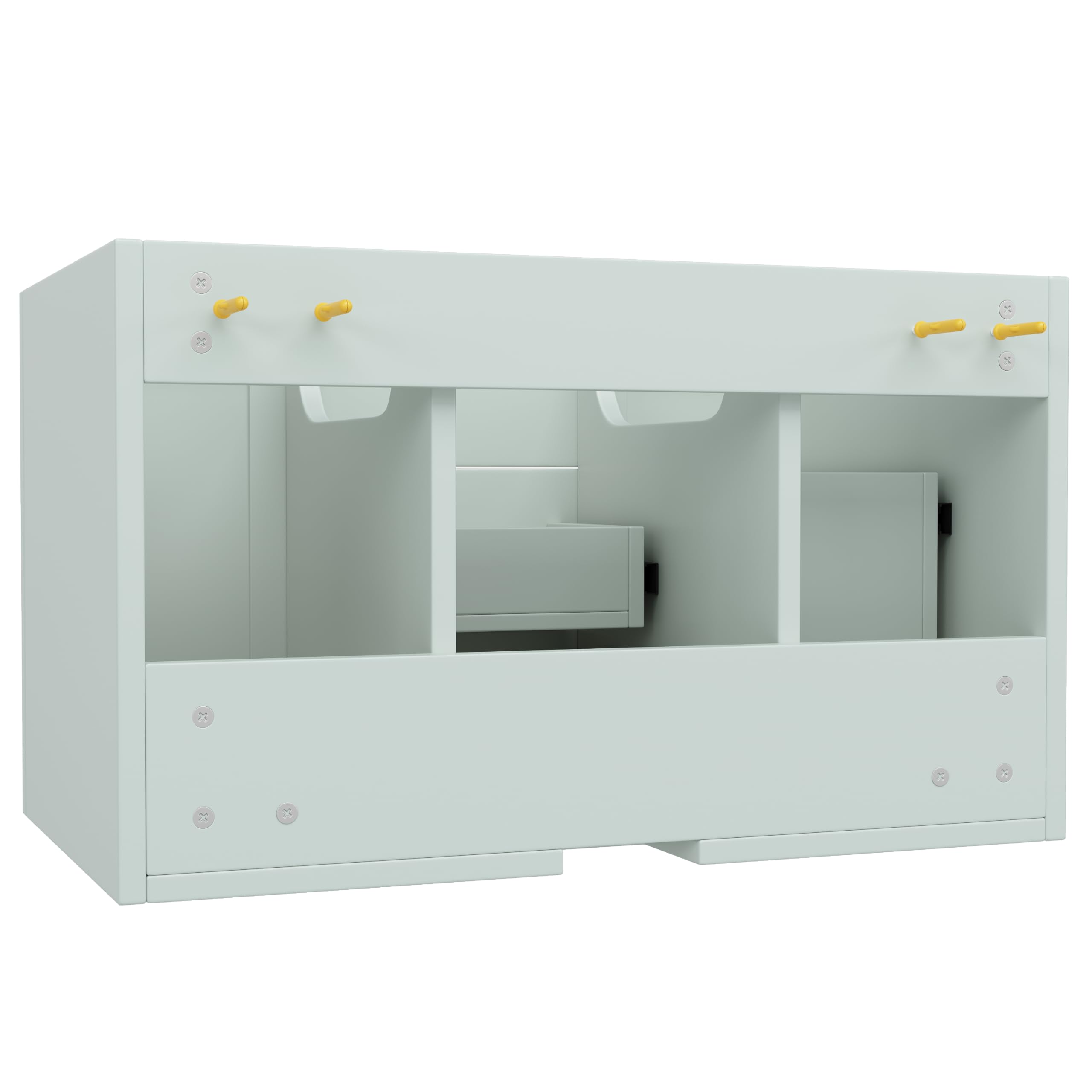 Mueble Baño de Pared con Lavabo y Almacenaje, Muebles de Baño con 3 Cajones y 1 Puerta, Lavabo con Mueble, Muebles Auxiliares Armario de Baño, 81x46x50.3 cm, Verde