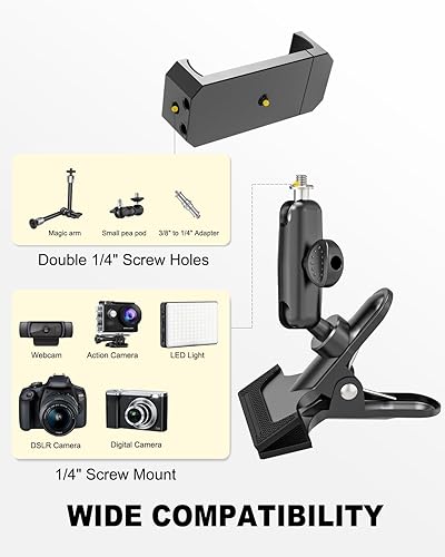 Miniatura 7 de Soporte de teléfono para visera solar para automóvil, mejorado y duradero, todo de metal, soporte para teléfono celular para visera de automóvil,