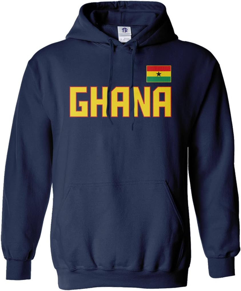Threadrock Men's Ghana National Pride Hoodie Sweatshirt