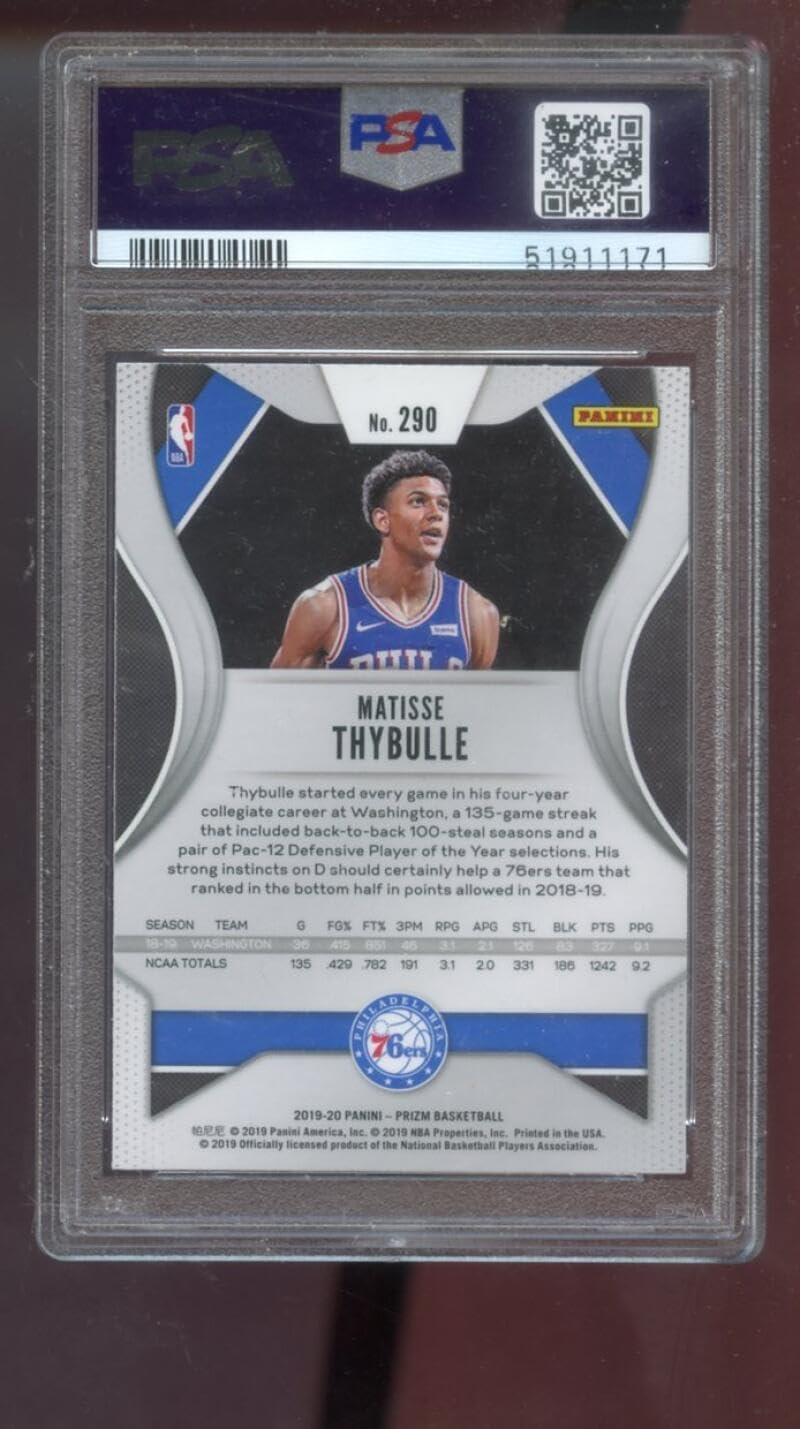 2019-00 Panini Prizm #290 Matisse Thybulle ROOKIE RC PSA 9 Graded Card NBA 19-00 - Basketball Slabbed Rookie Cards