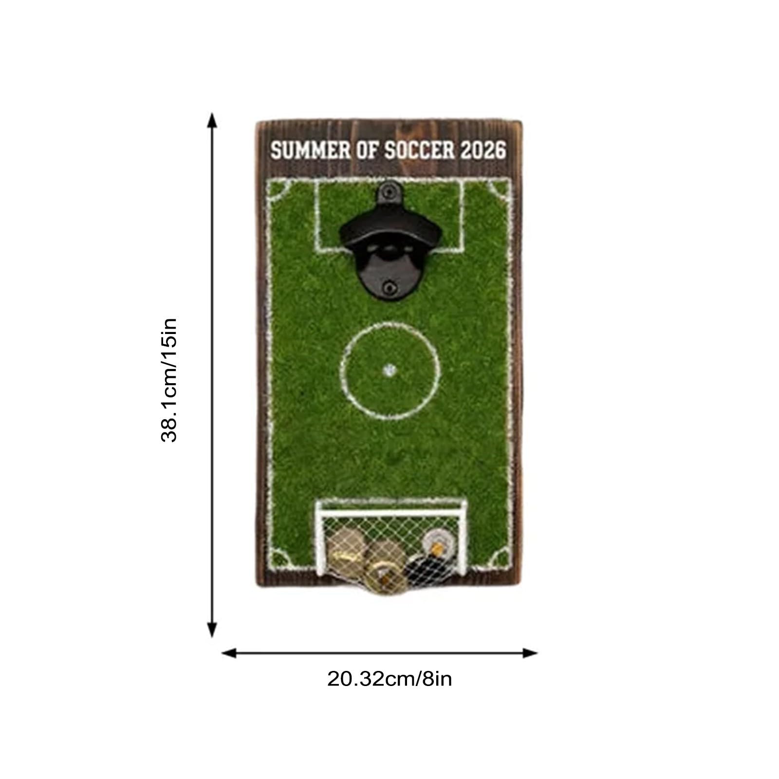 Apribottiglie a forma di campo da calcio, decorazione da parete, a forma di campo da calcio, divertente collezionista di tappi di bottiglia, regalo creativo per la decorazione di bar di calcio