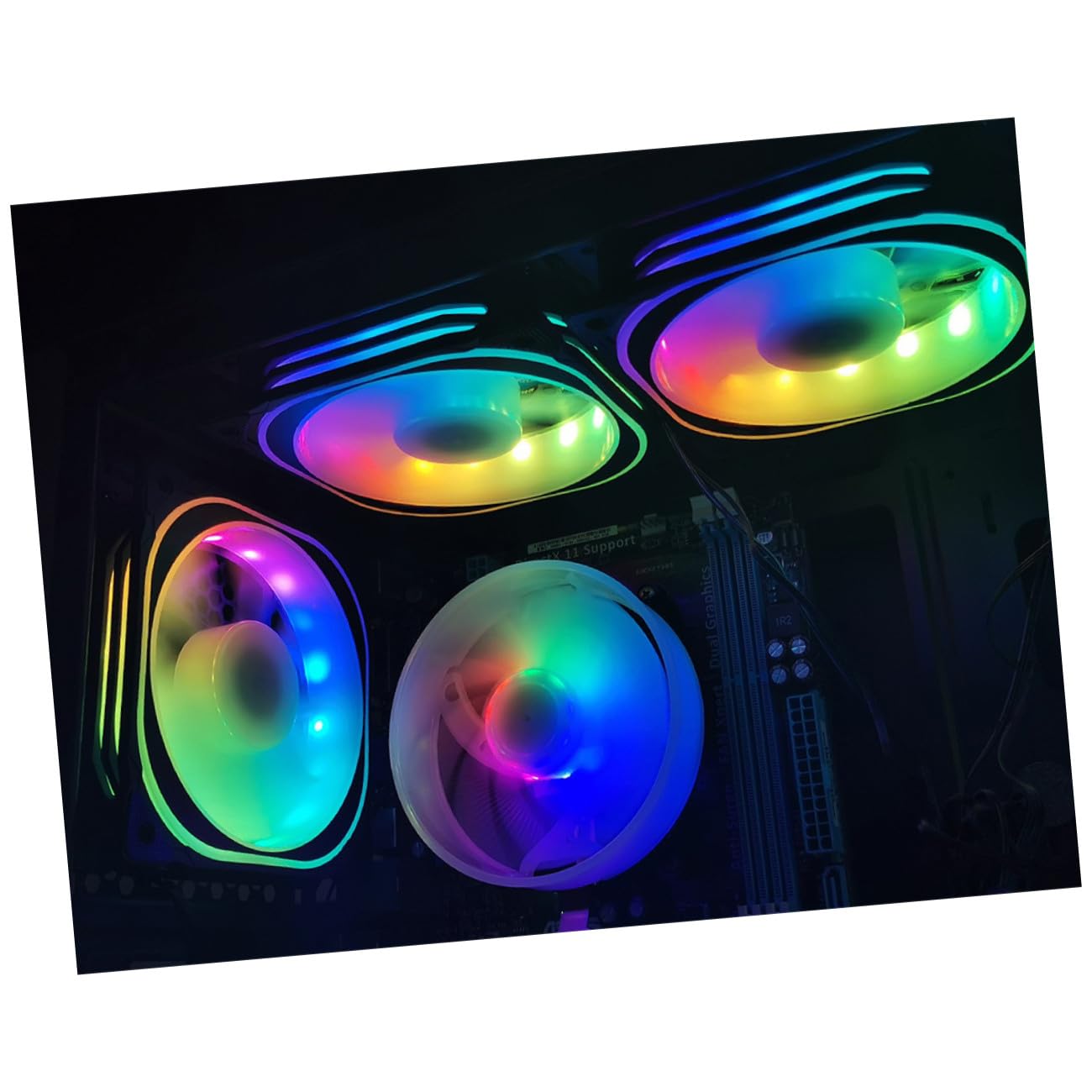 BESTYASH Ventilador y Silencioso de 12cm LED Rgb de Refrigeración para Ordenador con Controlador Estándar Adecuado para Fiesta Verano y Sistemas de PC