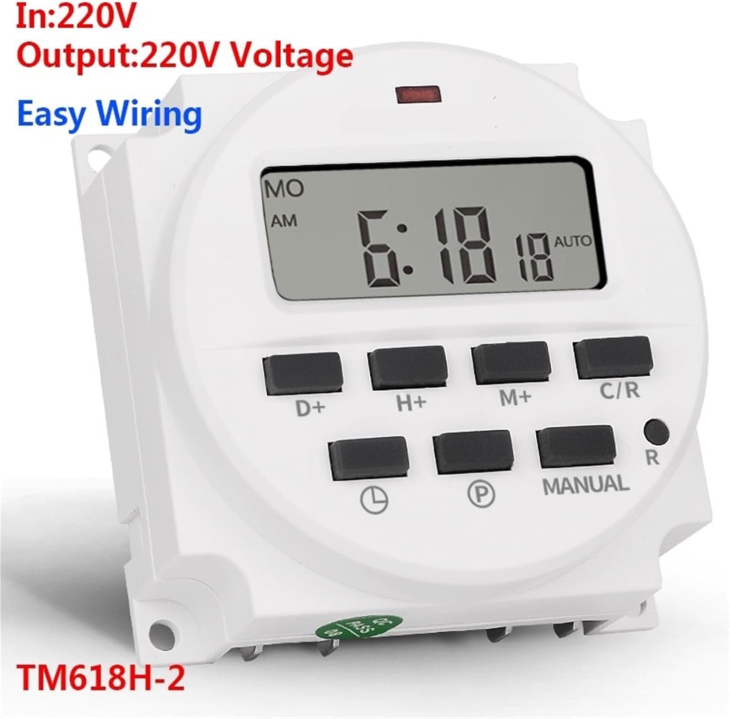 TM618H-2 220V AC Digital Time Switch Output Voltage 220V 7 Day Weekly Programmable Timer Switch for Lights Application